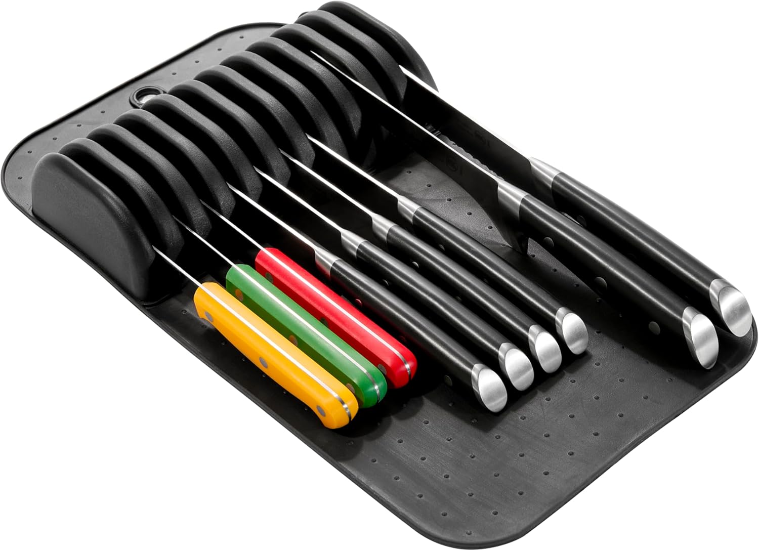 Madesmart Premium Antimicrobial Classic Large Knife Mat Soft-Grip Non-Slip Drawer Organizer