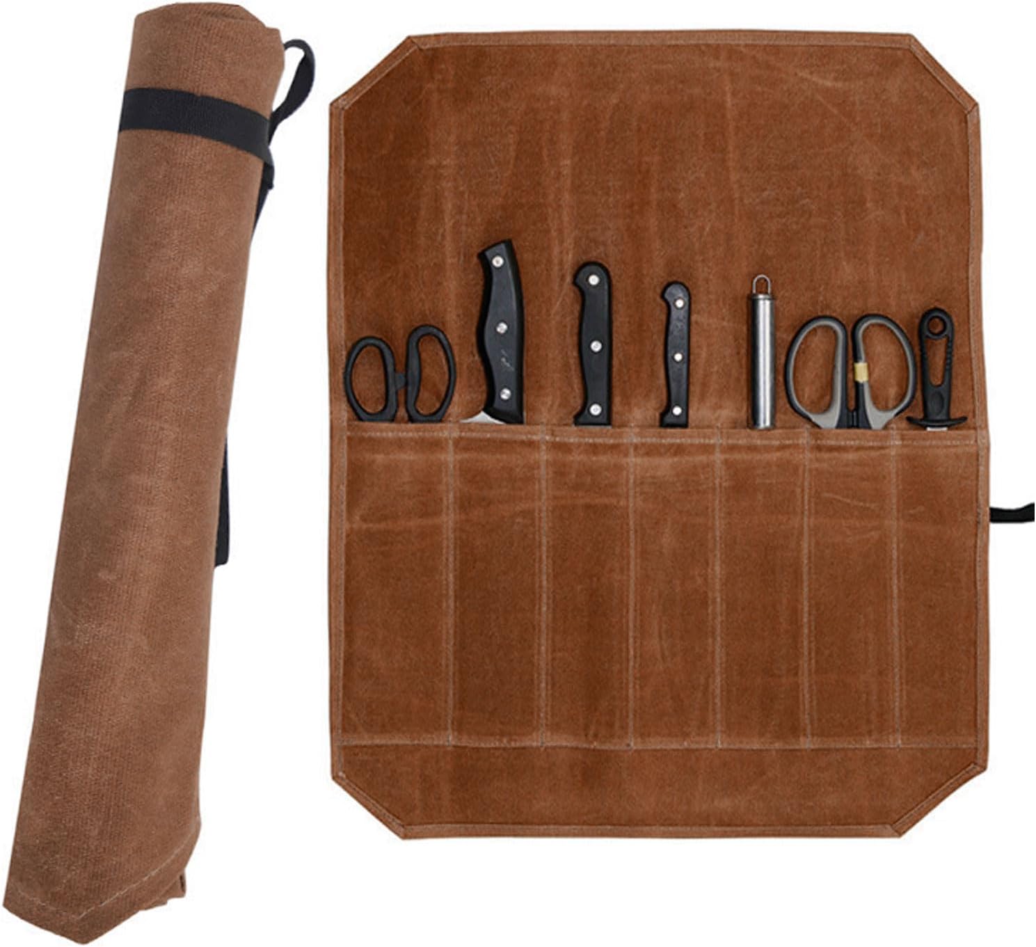 Pssopp Chef Knife Roll Bag Portable Storage for Kitchen Utensils