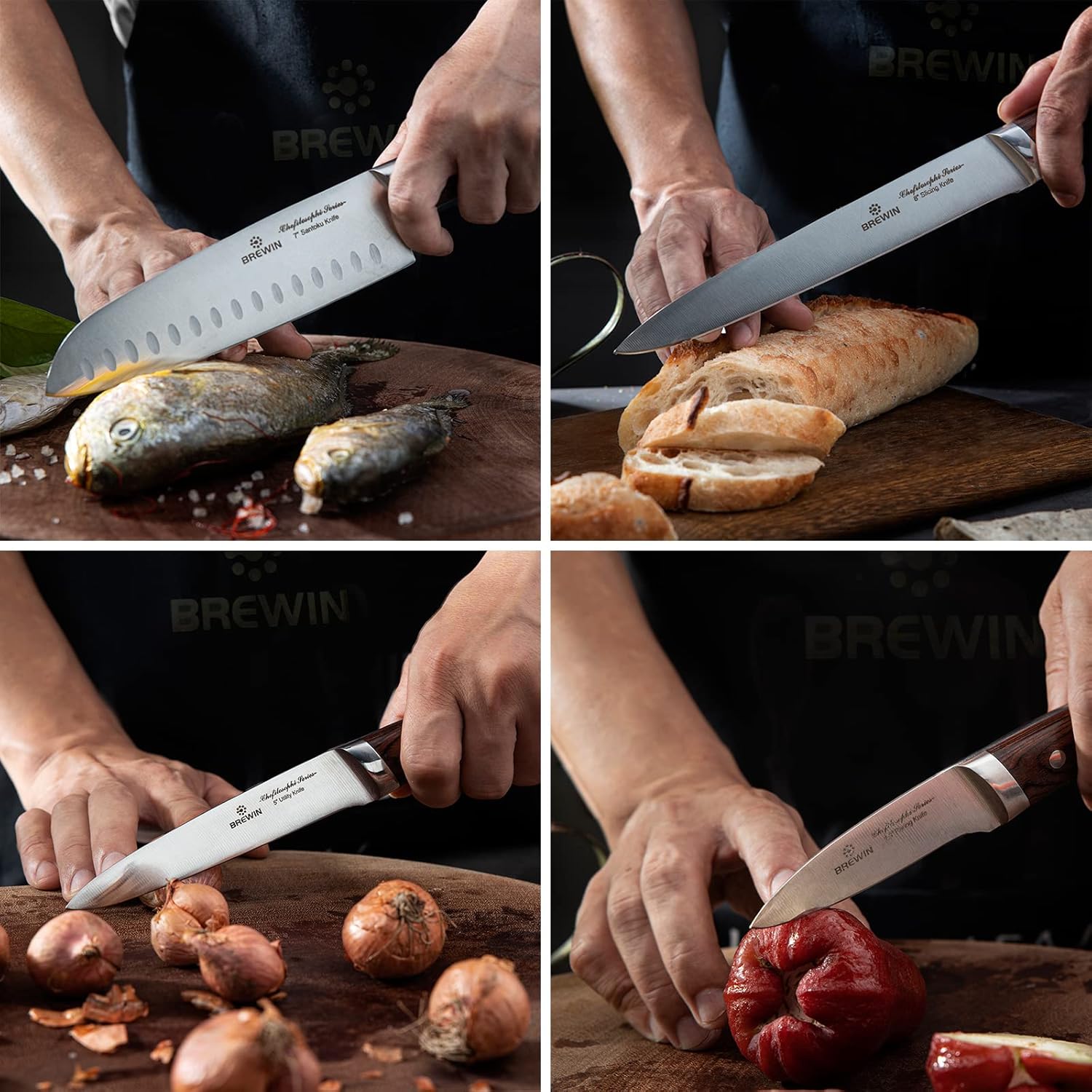 Brewin CHEFILOSOPHI 5-Piece Professional Chef Knife Set