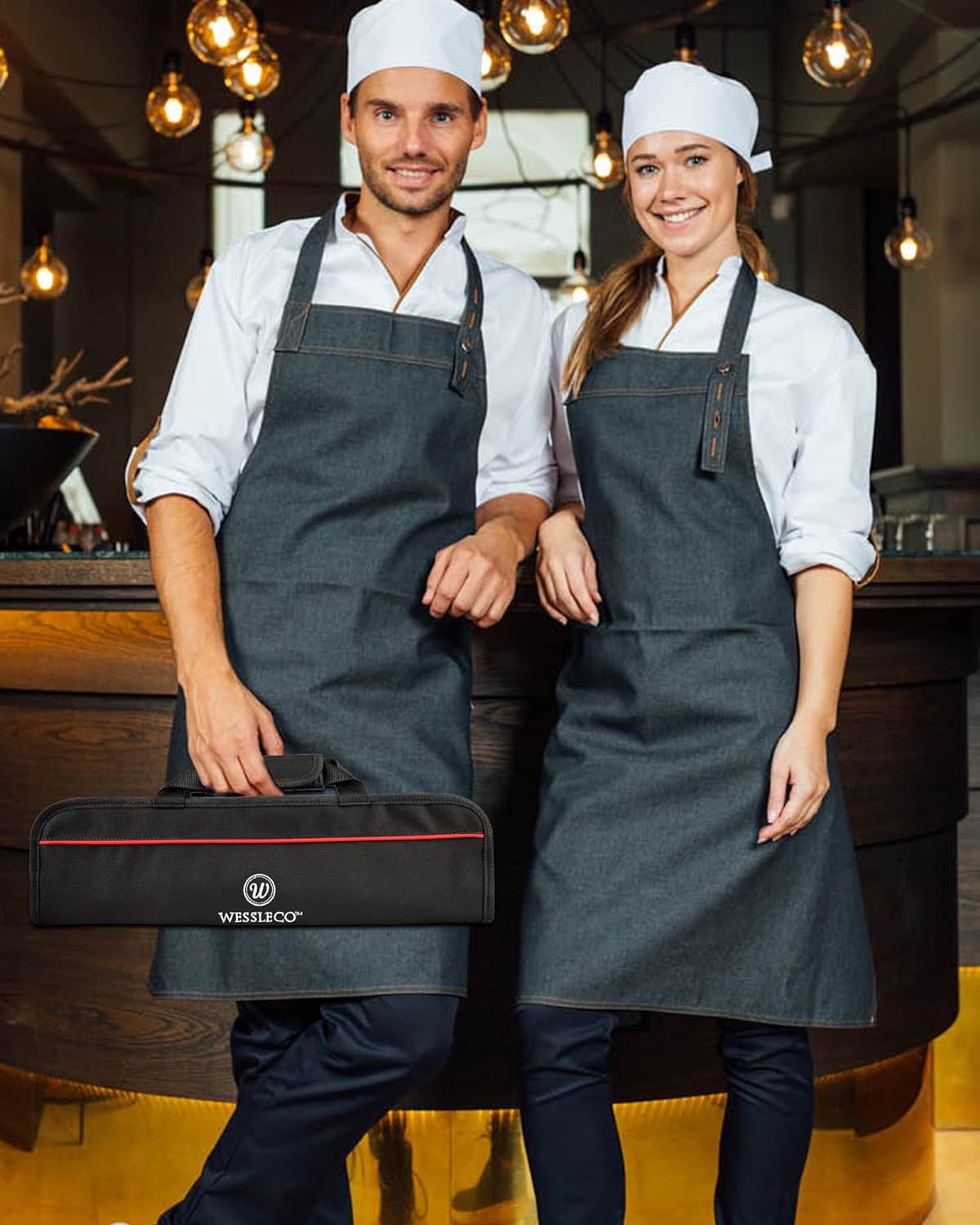 Wessleco Chef Knife Bag 5 Slots Red