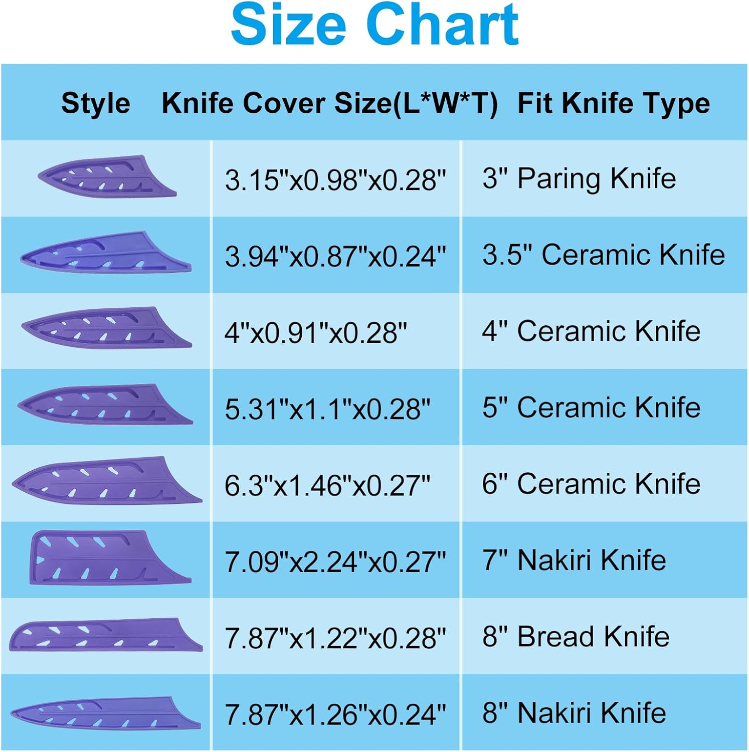 Protective Knife Sleeves for Nakiri Knives