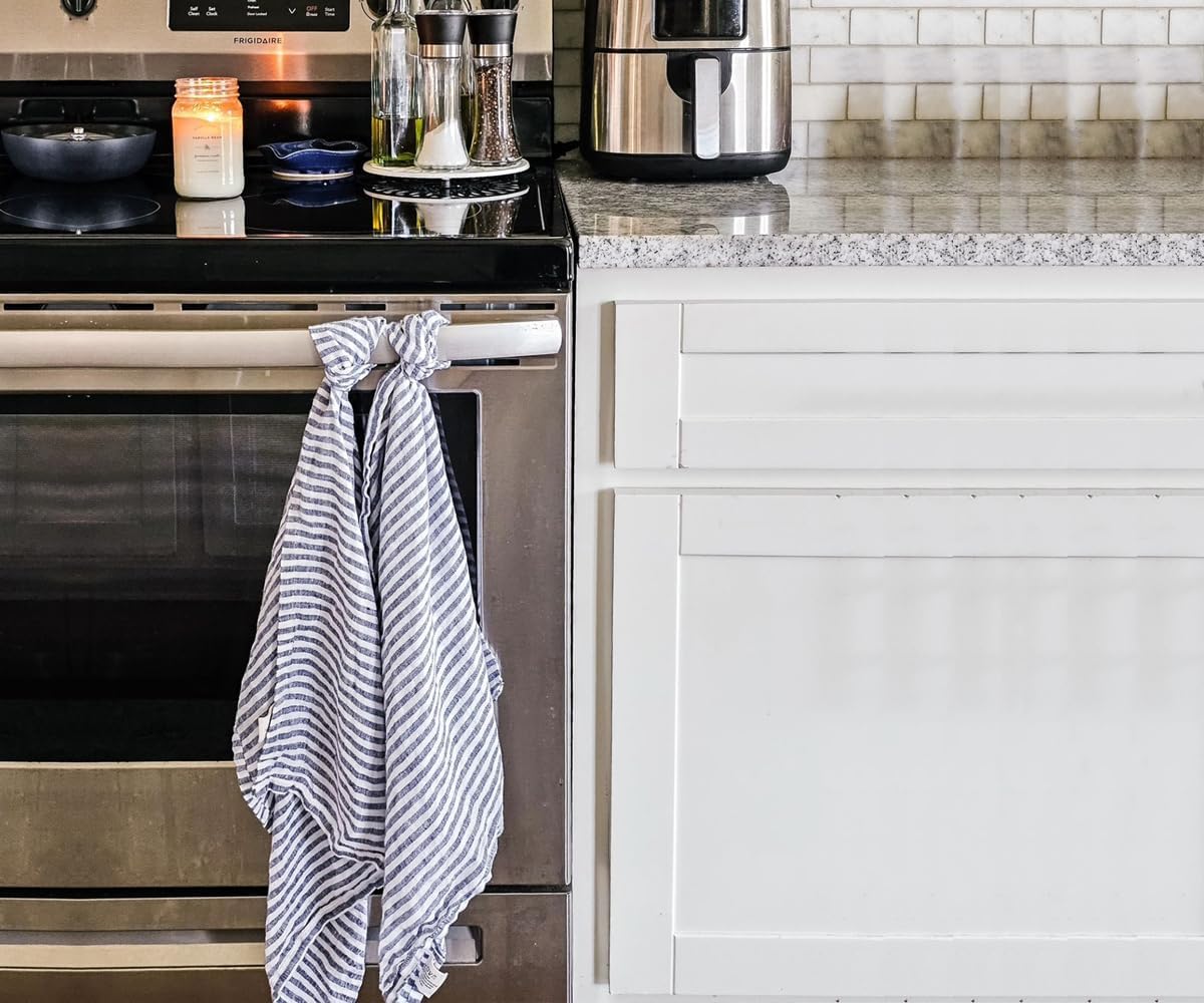 Navy Blue 100 Linen Dish Towels Perfect for Kitchen Dining