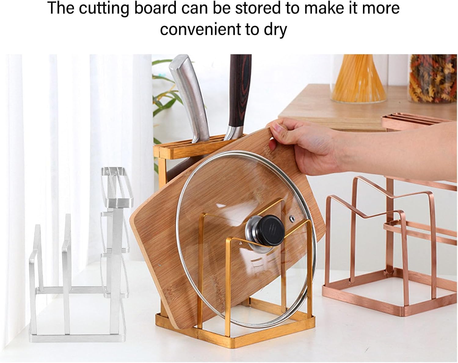 Space-Saving Stainless Steel Knife Rack for Tiny Homes and Small Spaces
