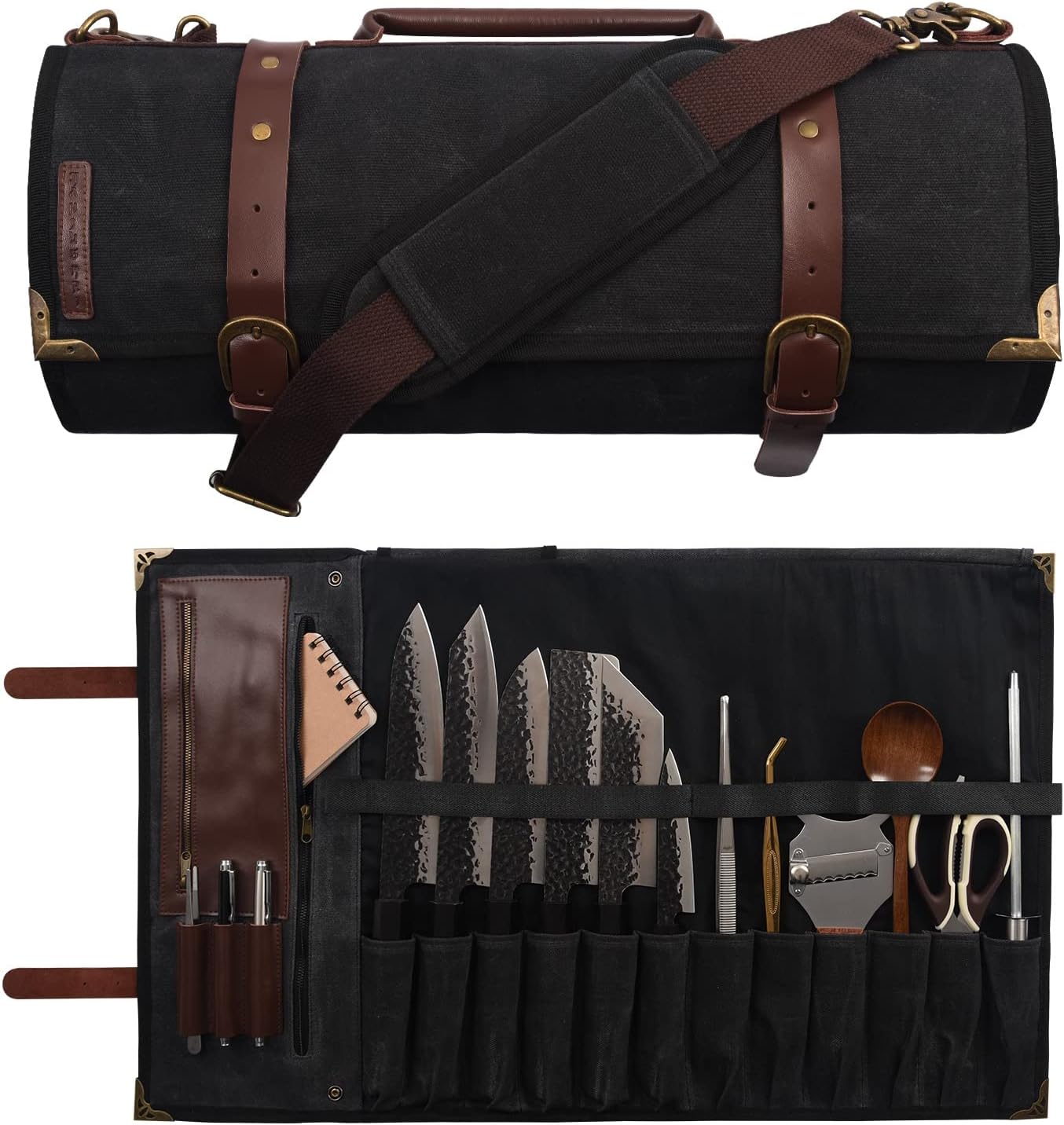 Elegant Chef Knife Roll Bag - 12 Slots Sizes Quality Warranty