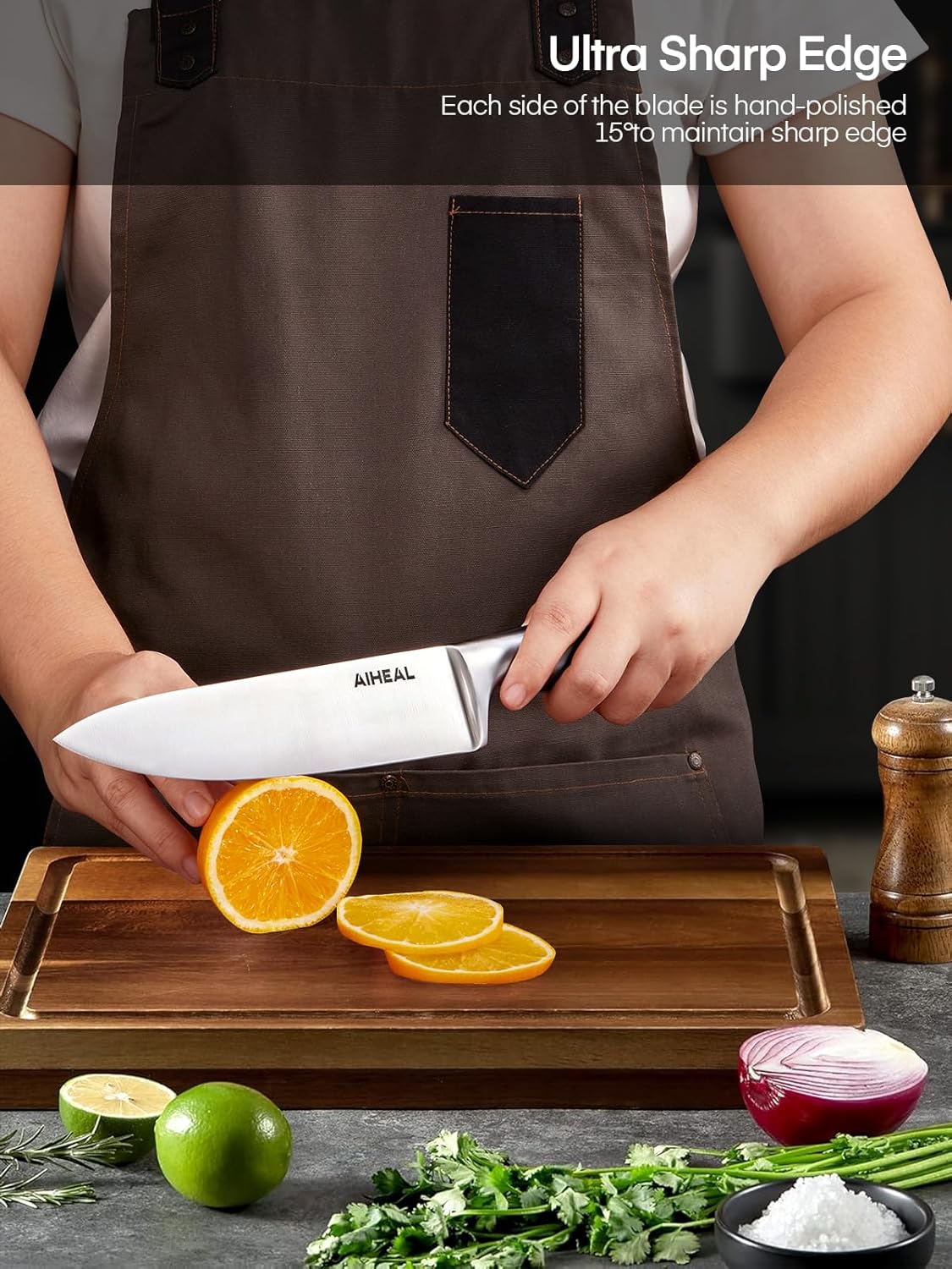 Aiheal 17PCS Kitchen Knife Set