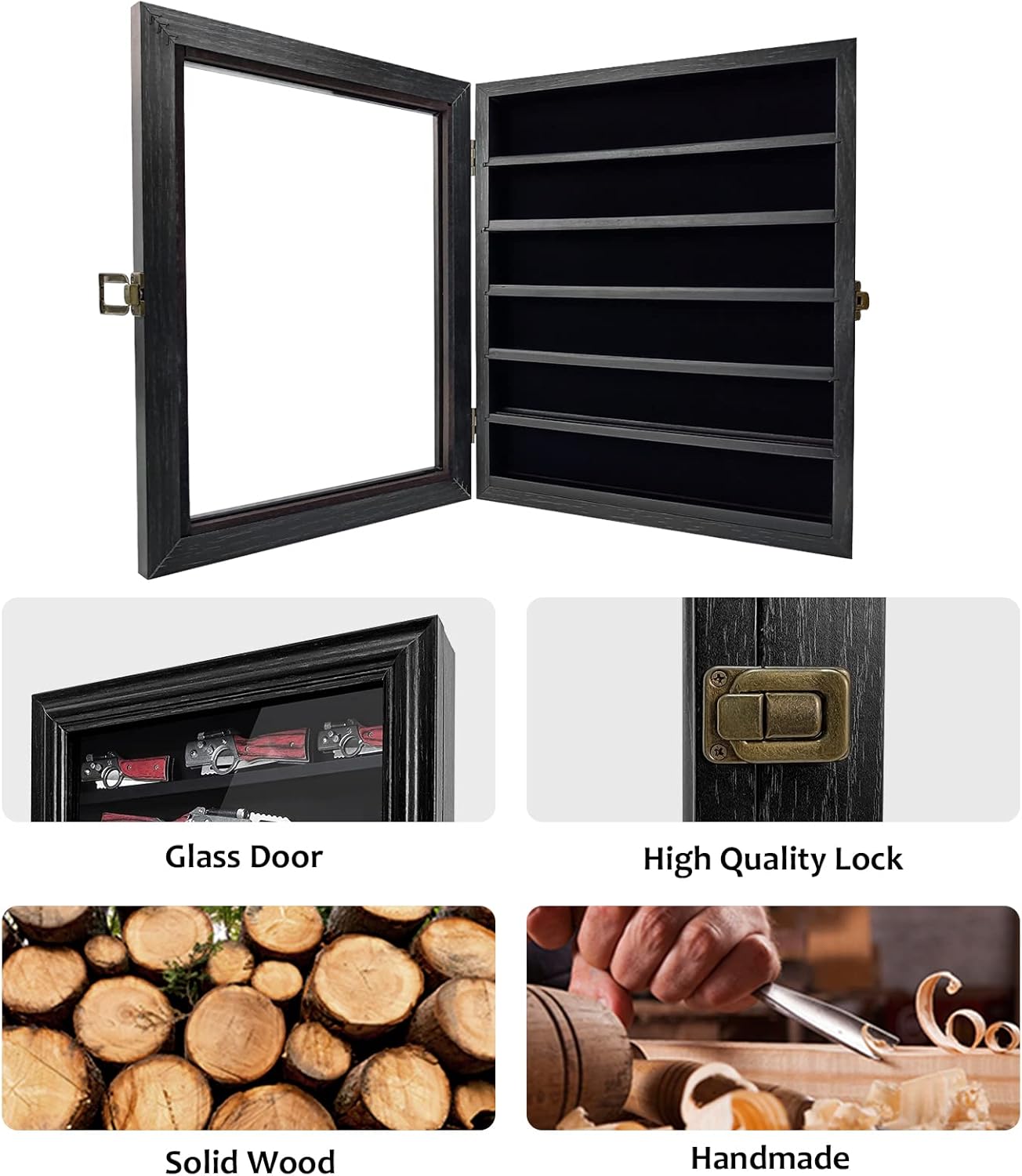 Lockable Tempered Glass Knife Display Case