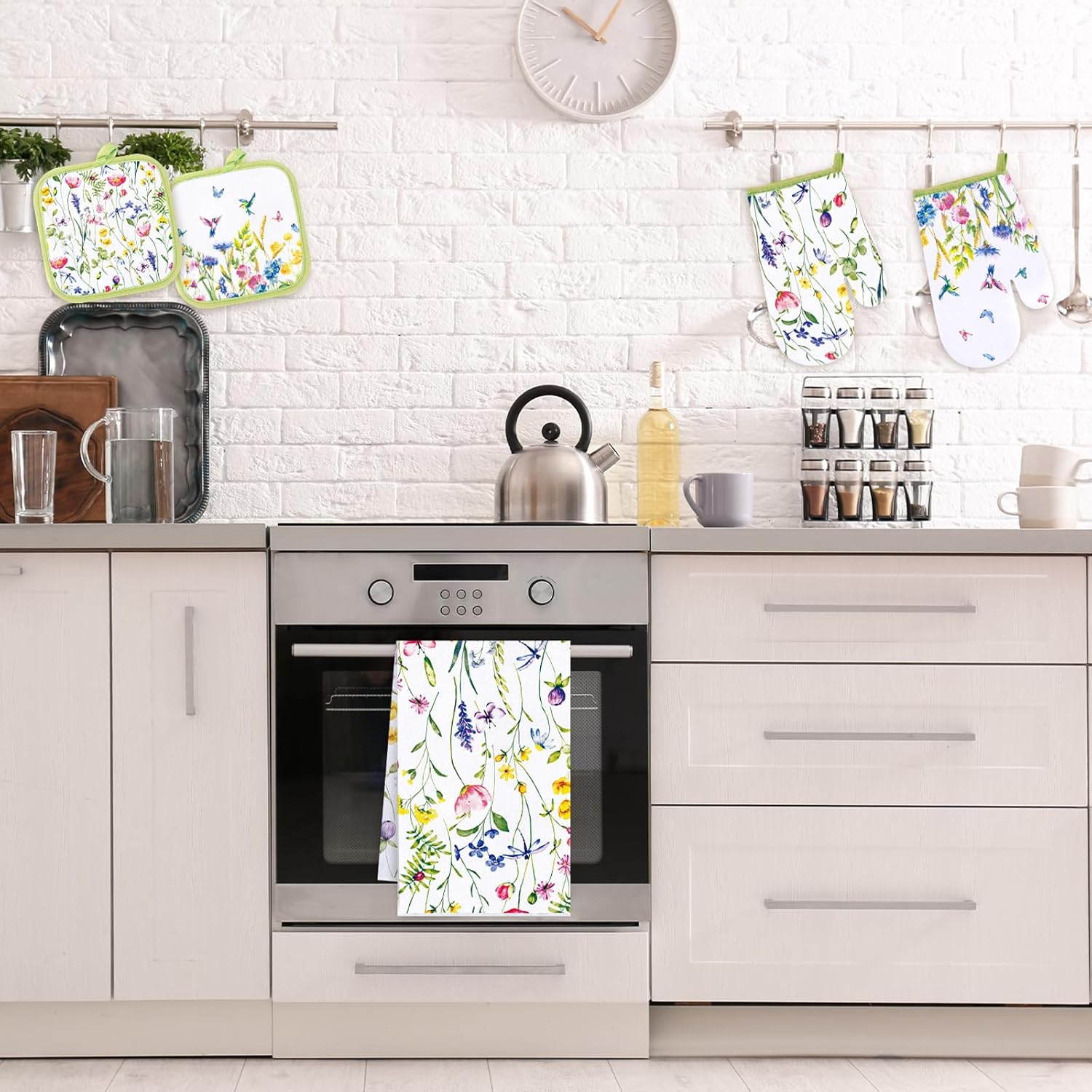 Spring Floral Heat-Resistant - Set of 6 for Kitchen Cooking