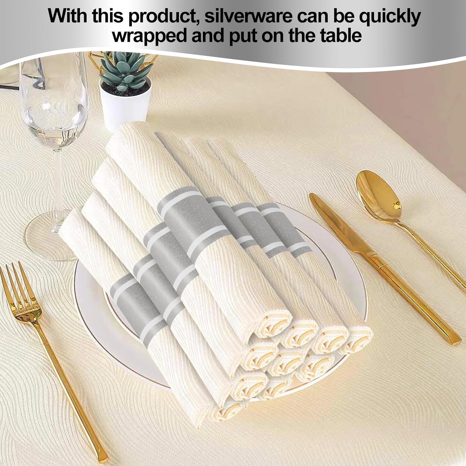 Ready to Use 200-Pack Silver Napkin Rings