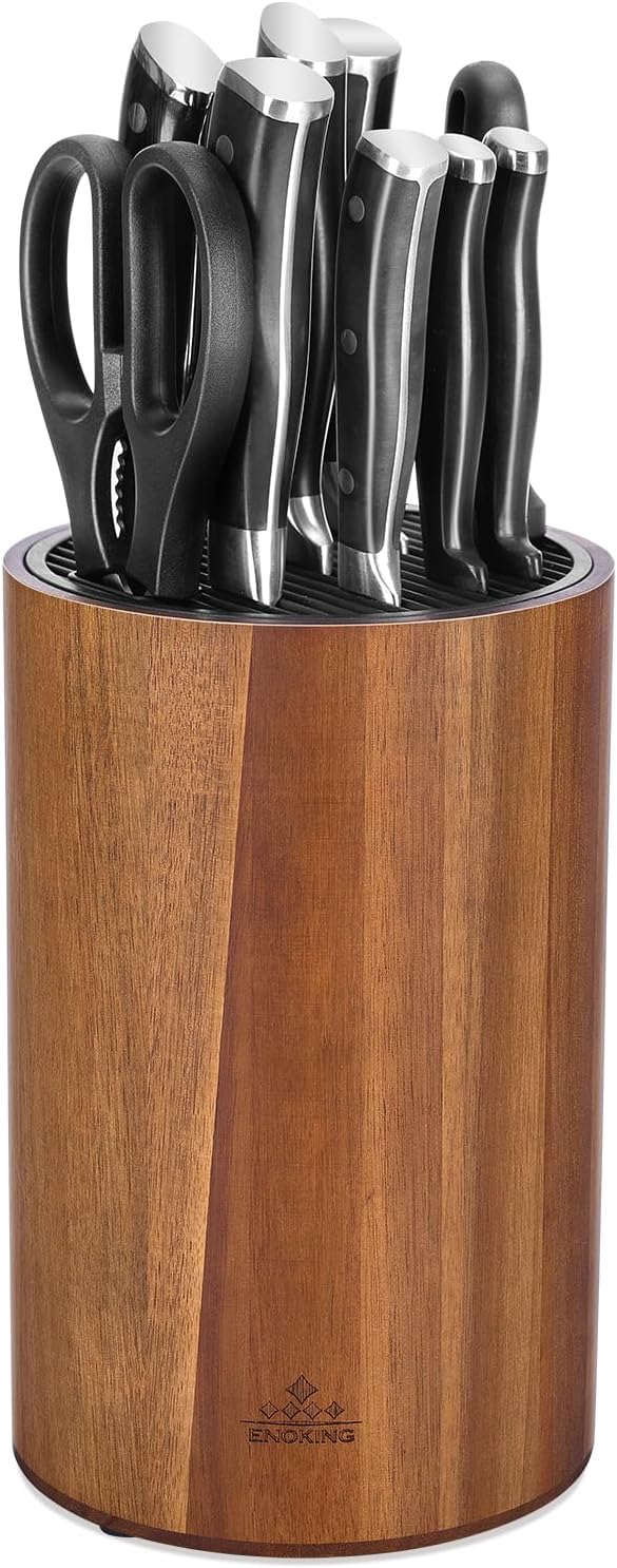 Perfect Universal Knife Holderalyzed Wooden Holder with Plastic Lid Non-Slip Eco-Friendly