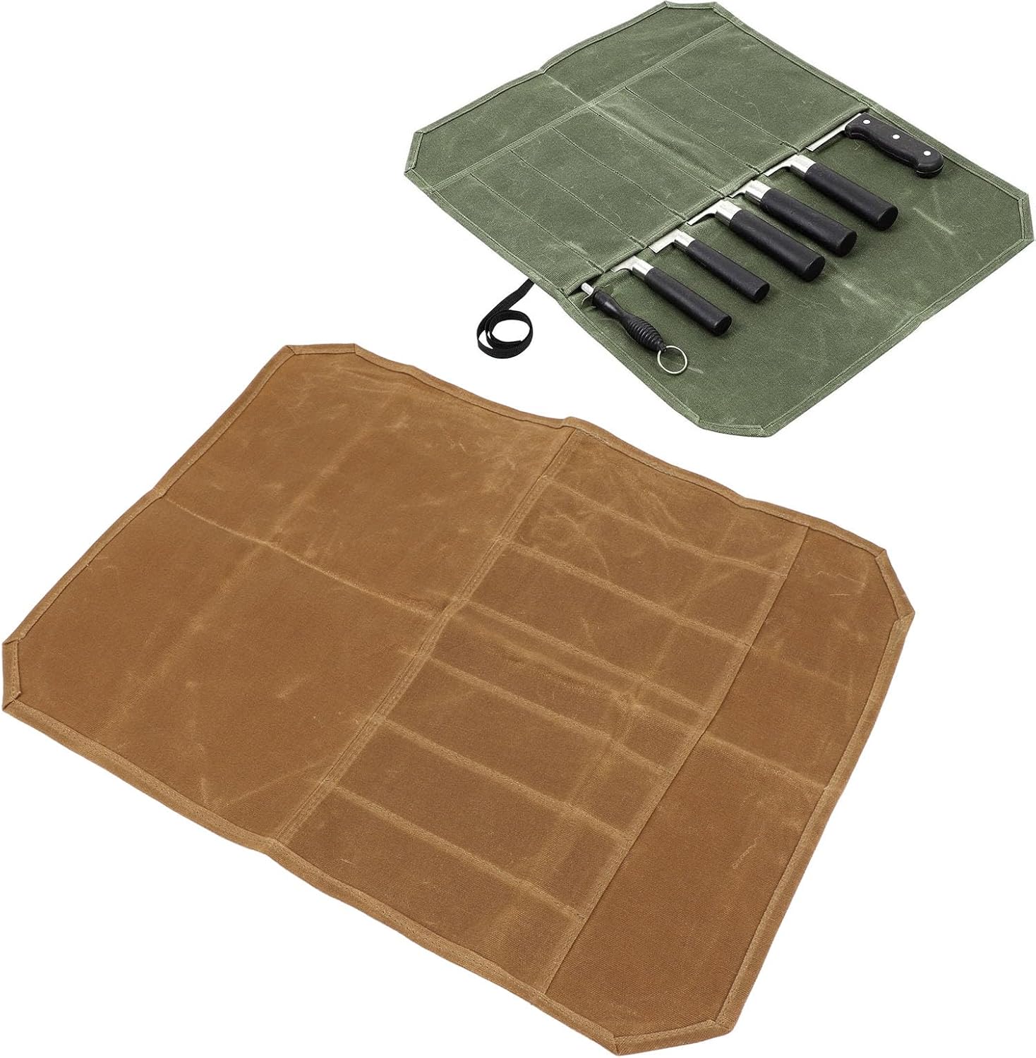 Fockety 7 Pockets Knife Roll Bag for Kitchen Use