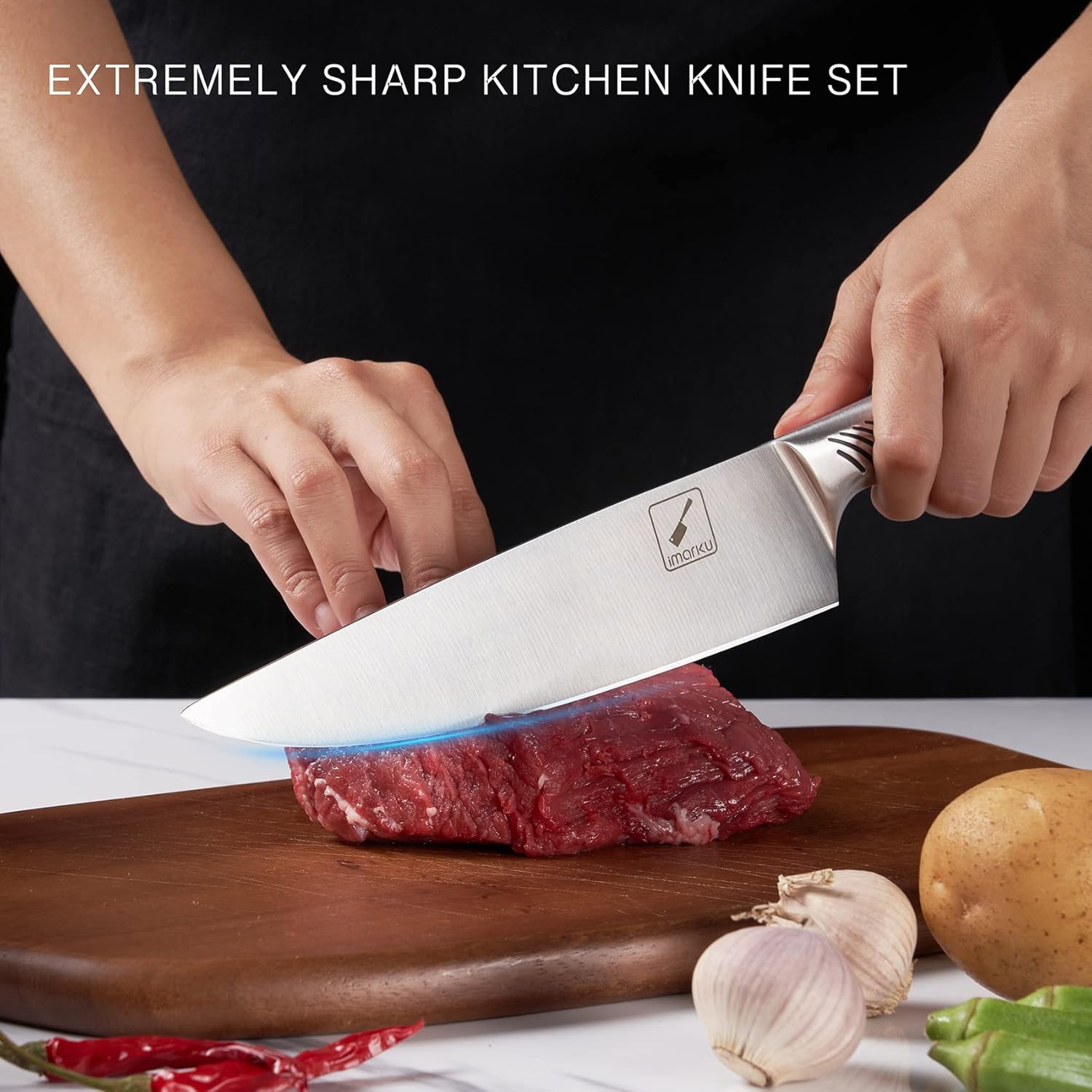 Premium 14-Piece Kitchen Knife Set with Block for Home Kitchen