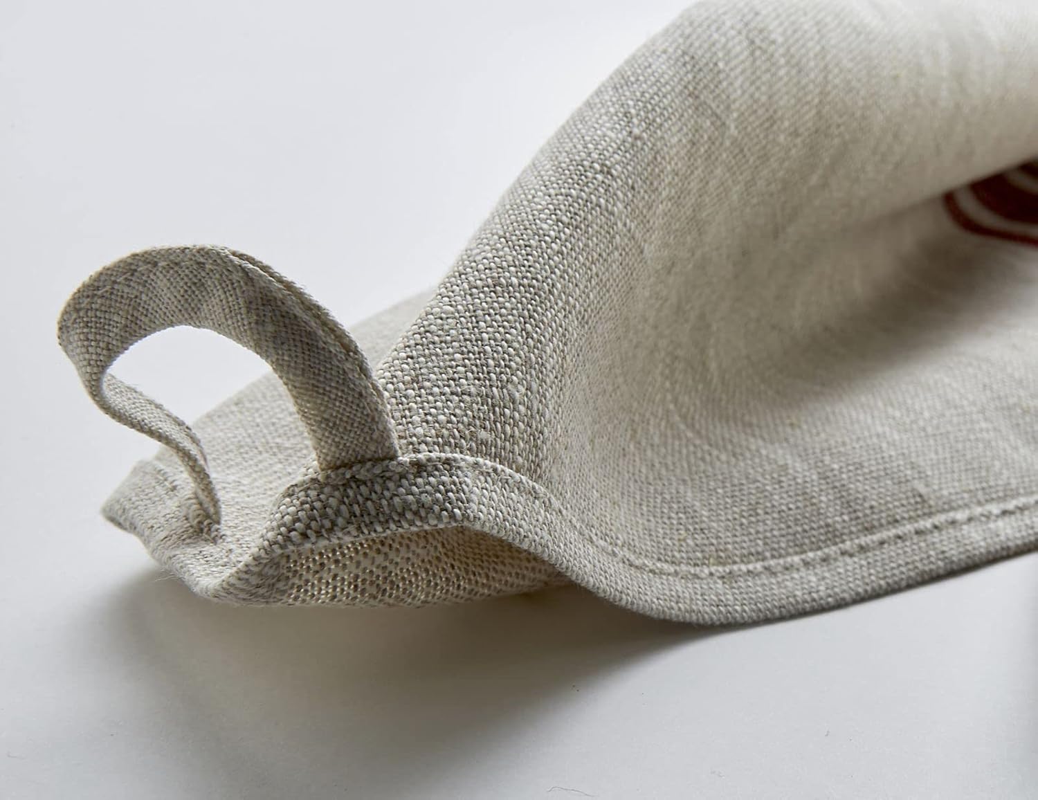 Hand-crafted linen tea towel Irish green style