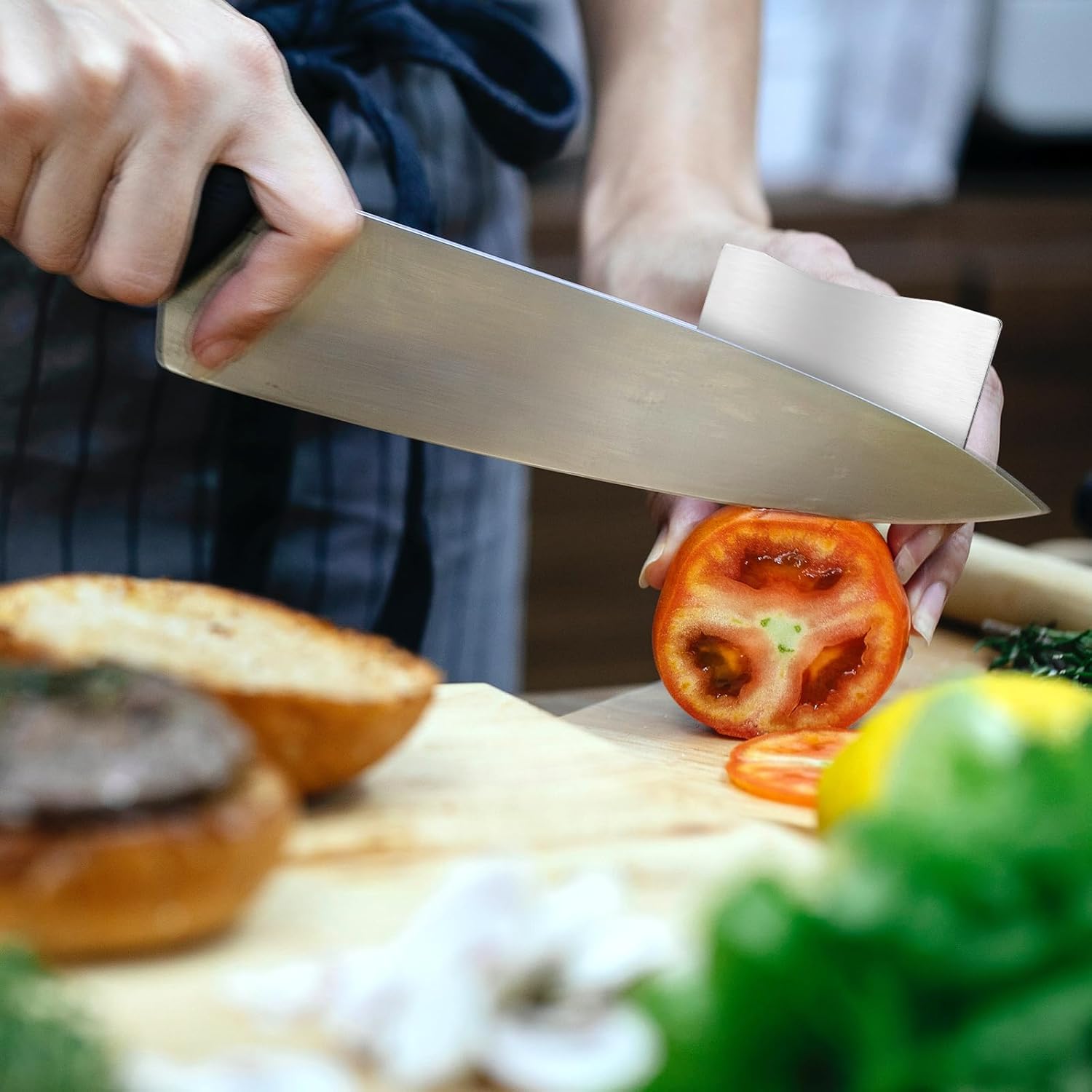 Stainless Steel Finger Guards 6-Piece Set for Kitchen Use