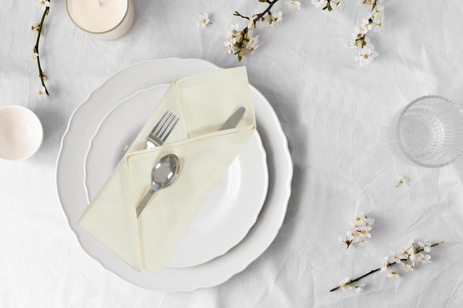 18x18 Connected Cloth Napkins Set of 6 100 Cotton Eco-Friendly Washable