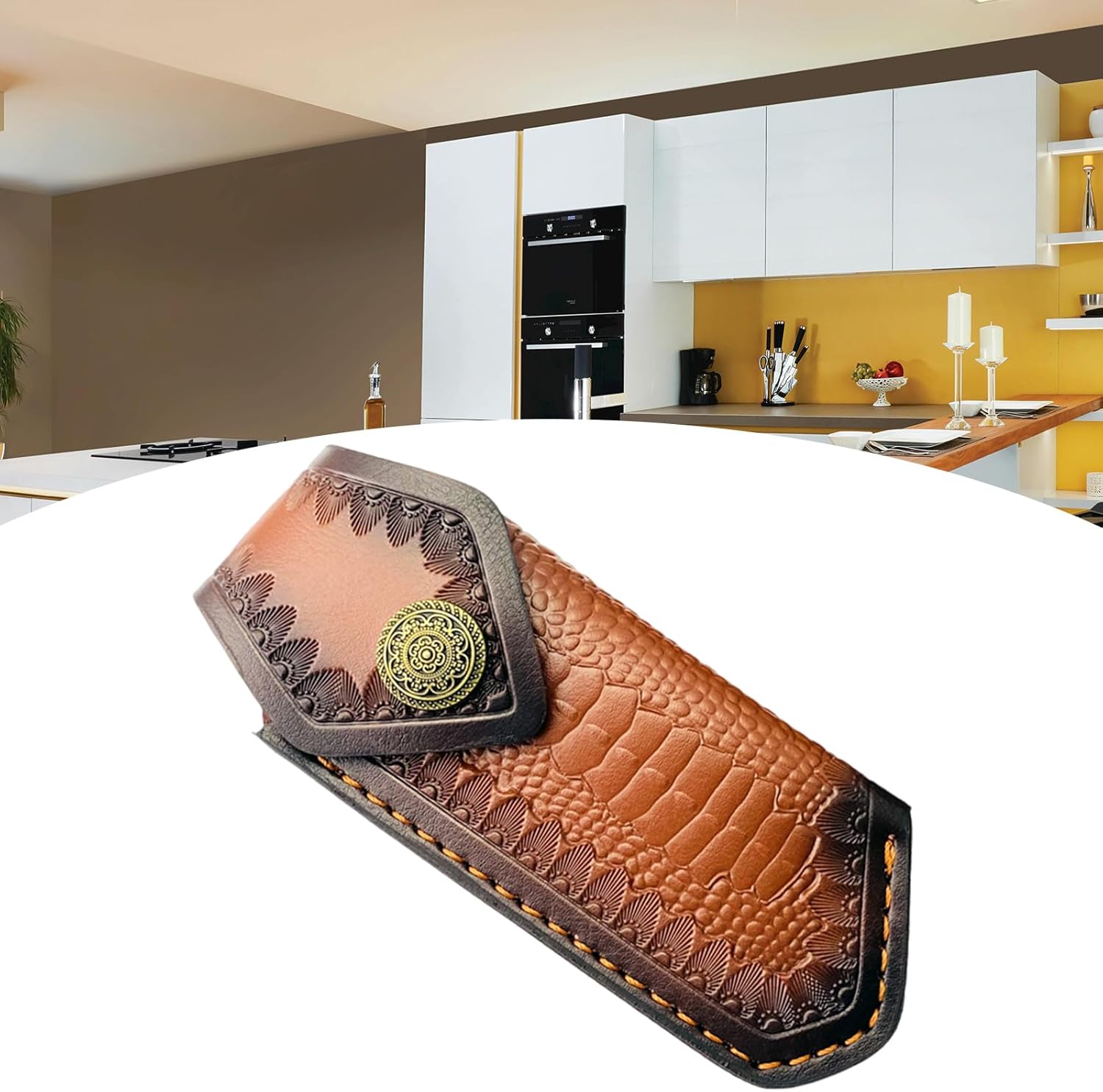Foldable Leather Knives Case - Outdoor Camping Kitchen Use