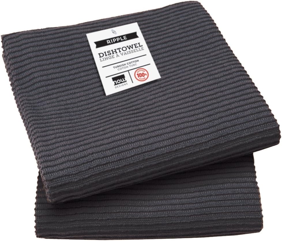 Ripple Kitchen Towel Set 2 Piece Black