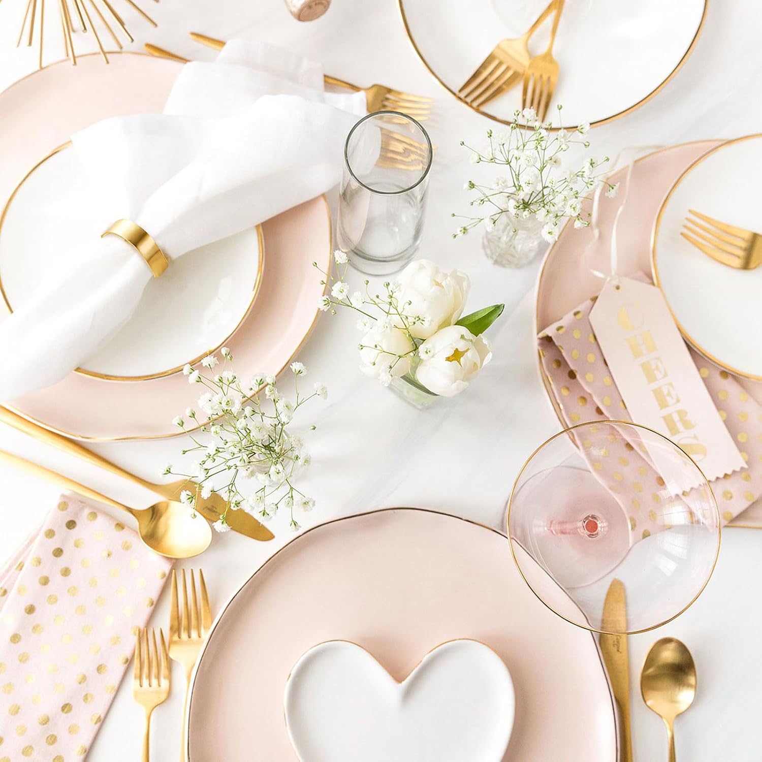 Sturdy 4-Piece Gold Napkin Ring Set for Weddings Banquets