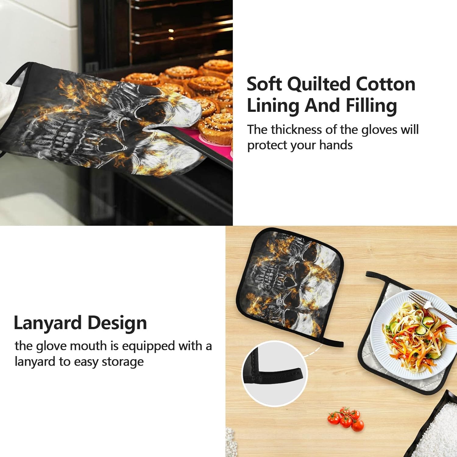 ALAZA Waterproof Apron Set with Pockets for Cooking
