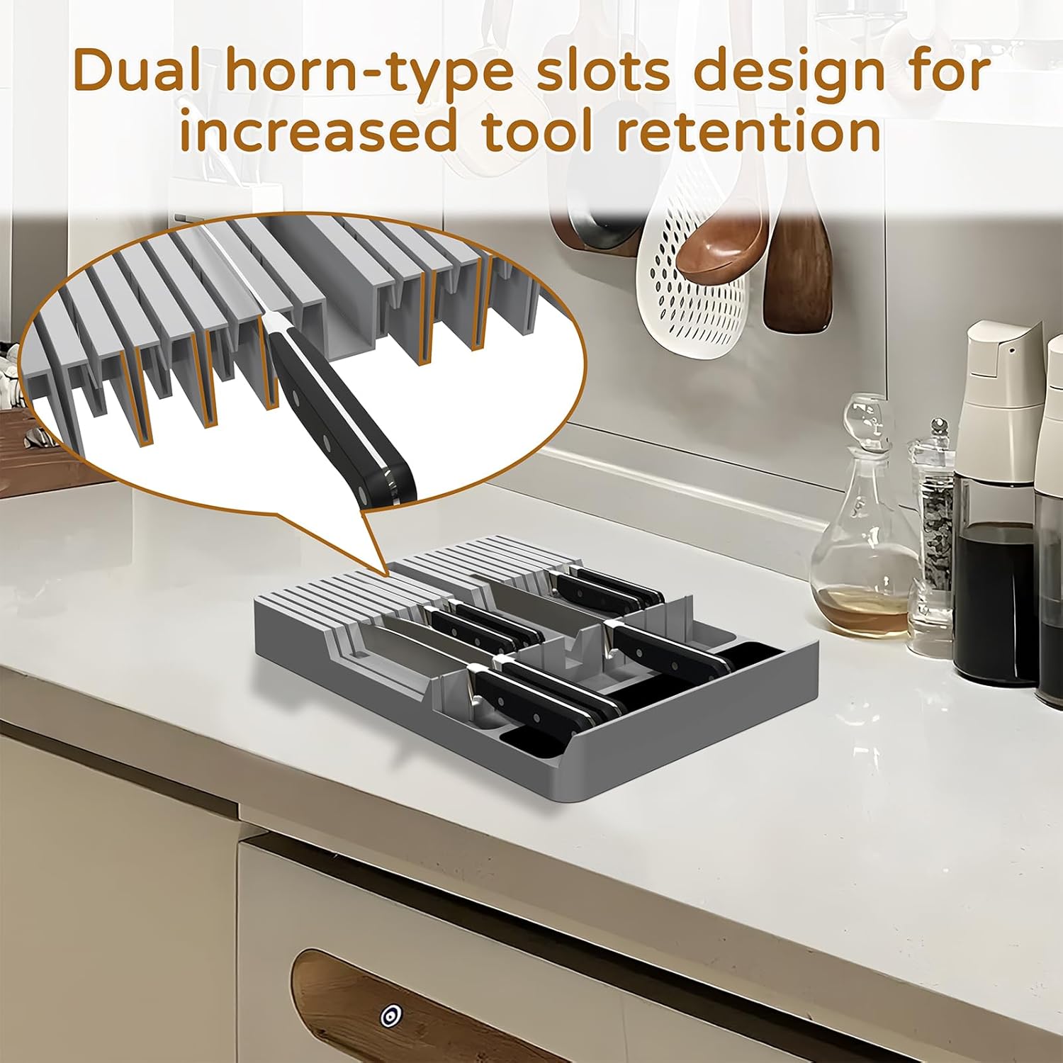 NIUXX Knife Organizer Ultimate Space-Saver for Your Kitchen Drawer