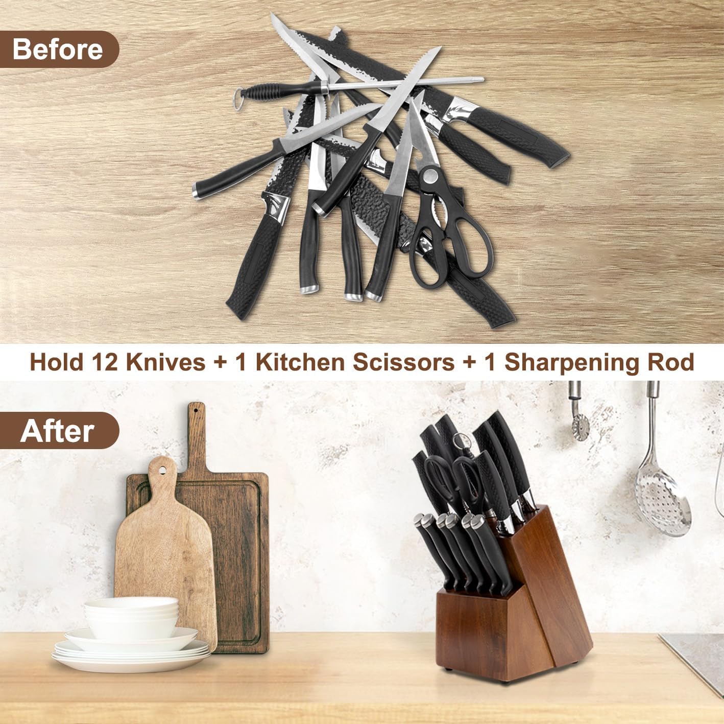 RedCall Universal Knife Block Holder with 14 Slots
