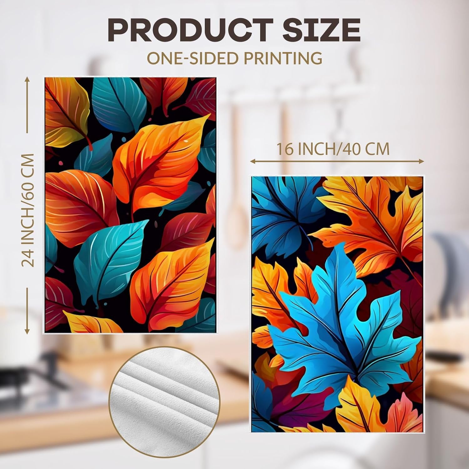 Oeuct - Autumn Leaves Fall Tea Towels Set - 4pcs 16x24