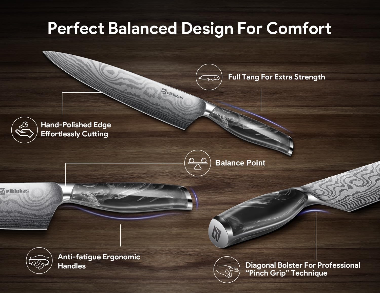 Ergonomic Germany r sharp Magnetic Knives Set