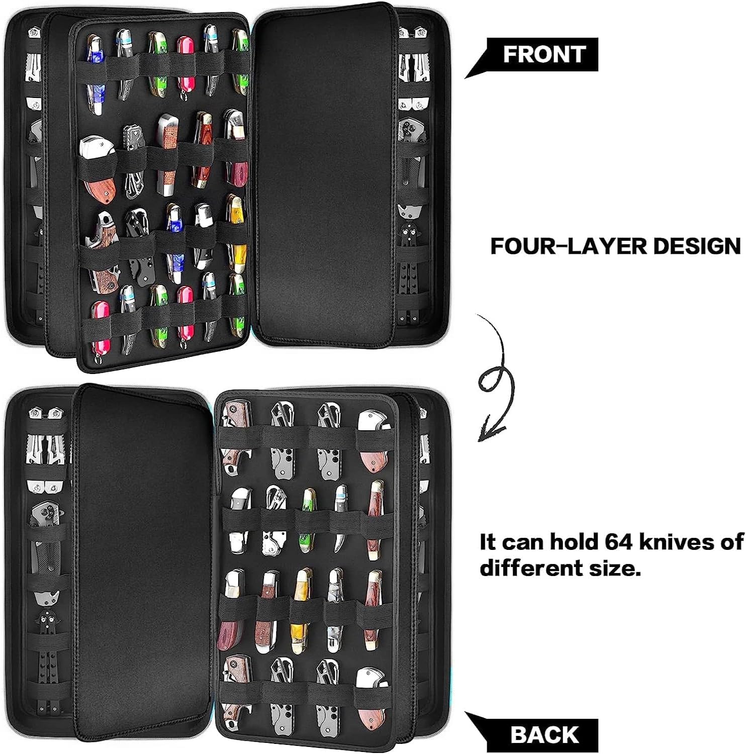 GWCASE Folding Knife Holder for 66 Pocket Knives