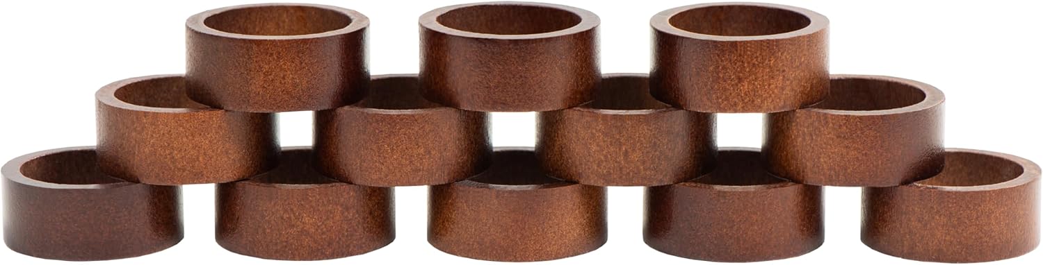 Set of 12 Napkin Rings Handmade Wooden Napkins Stand