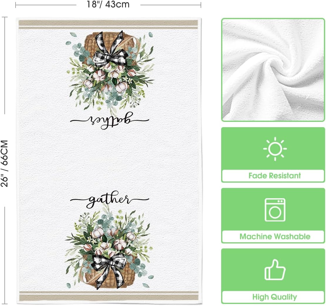 Artoid Mode Eucalyptus Truck Fresh Dish Towels for Kitchen