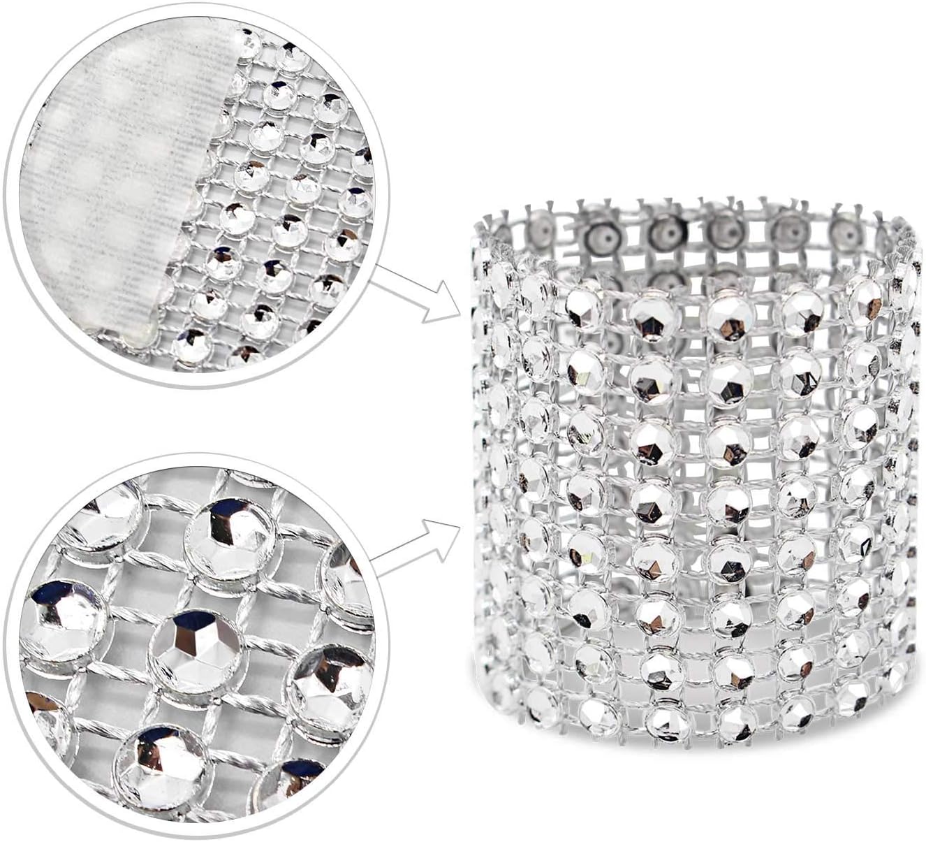 Presenting the KPOSIYA 120-Piece Rhinestone Napkin Rings Set