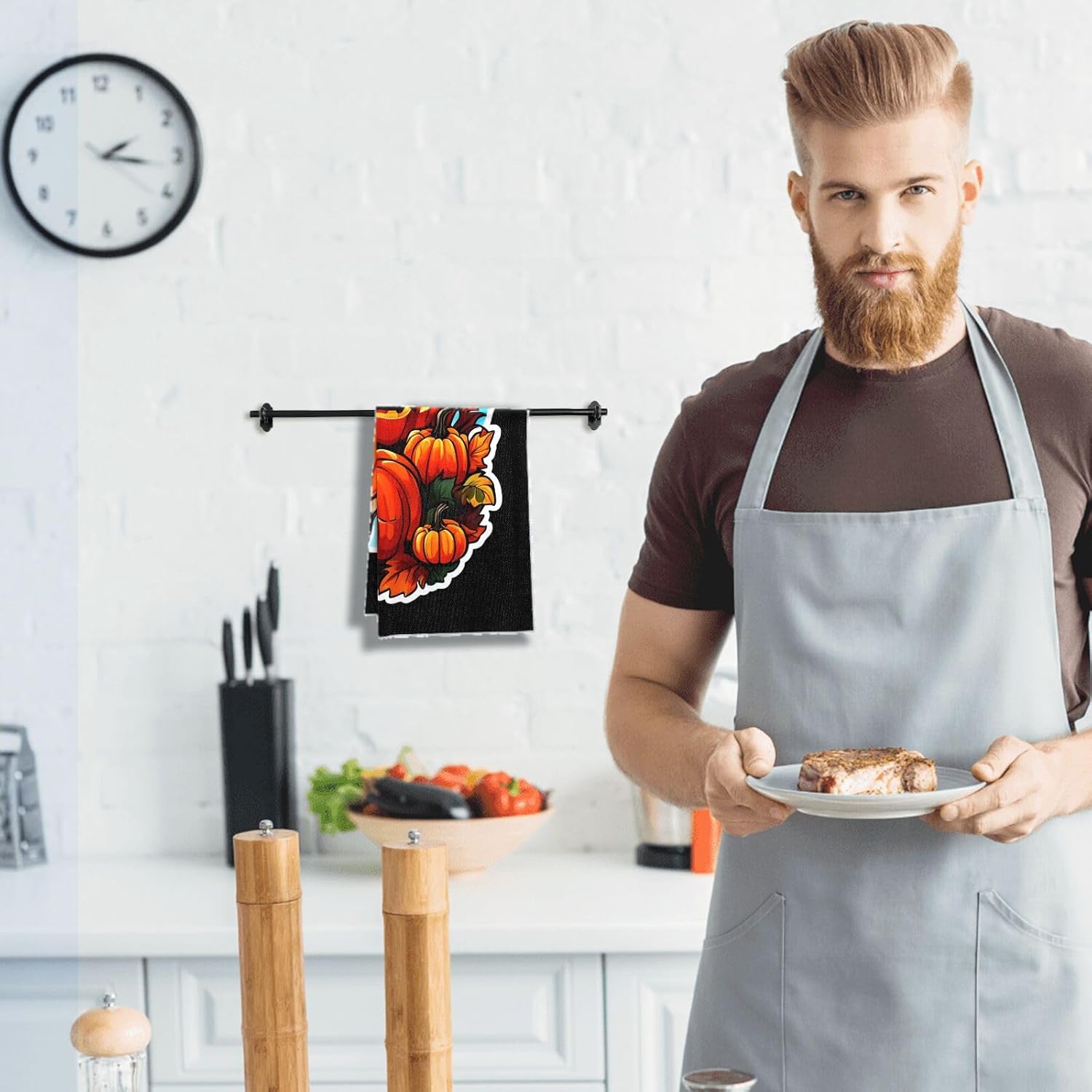 Fall Tea Towels Set 16x24 4-Pack