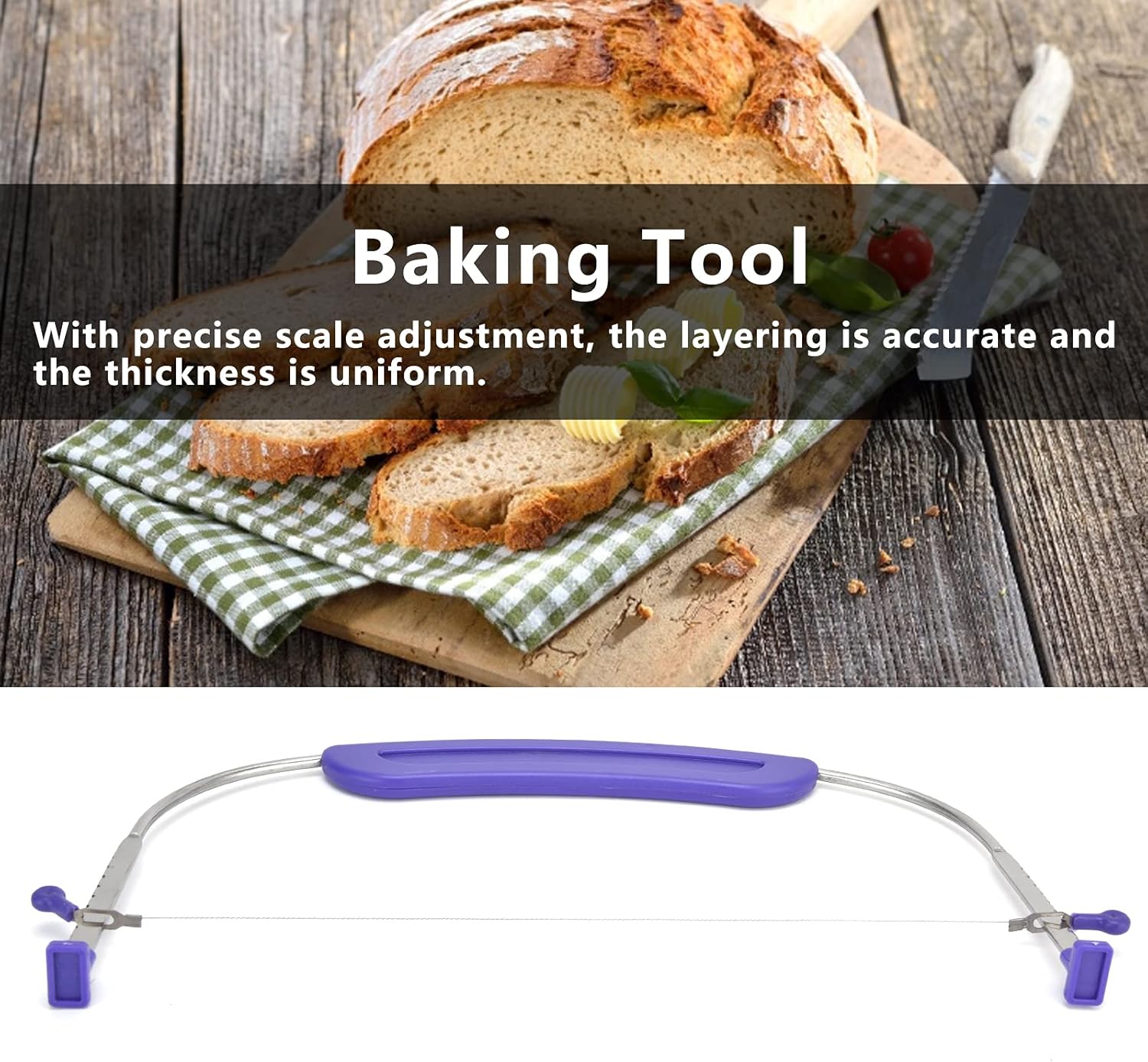 Adjustable Professional Cake Slicer with Anti-Slip Handles Stainless Steel for Bakers