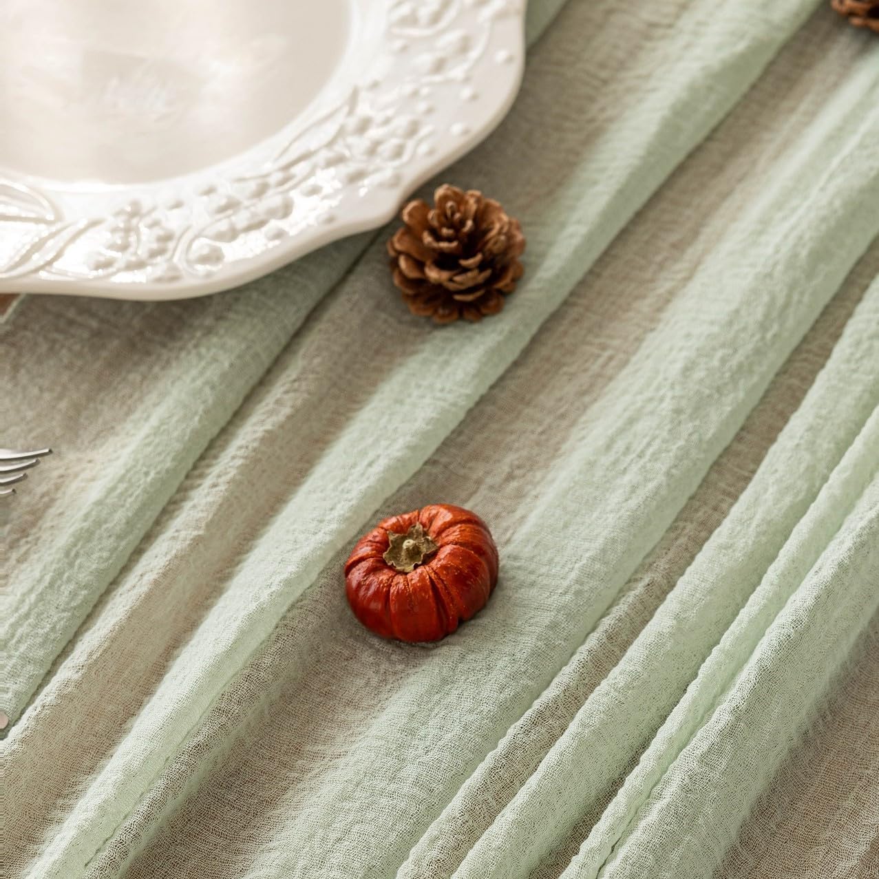 Stellar Sage Green Easter Table Runner