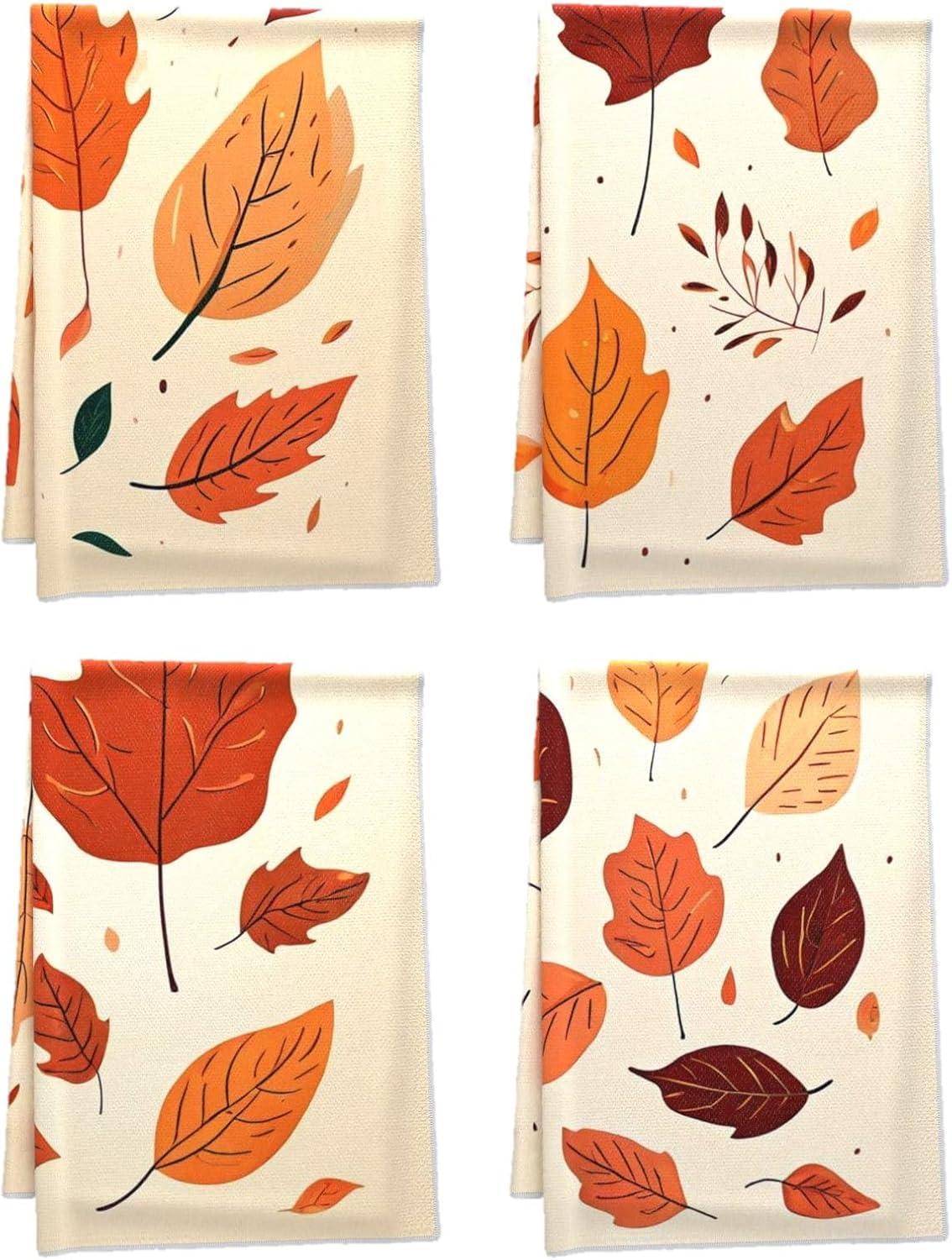 Oeught Autumn Comfort Towels Set - Soft Durable 16x24 Inch Leaf Designs