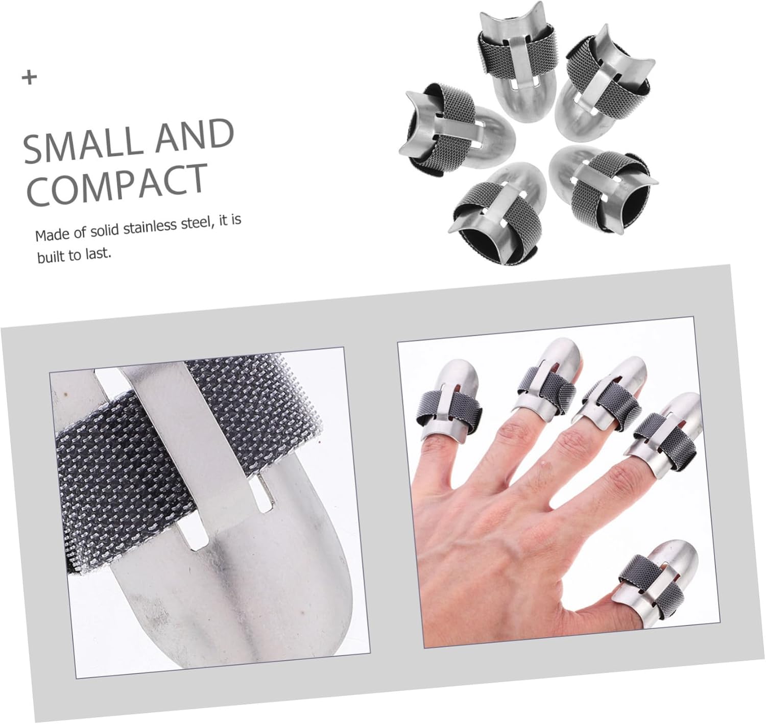 Stainless Steel Finger Protectors for Cooking and Chopping 5-Pack