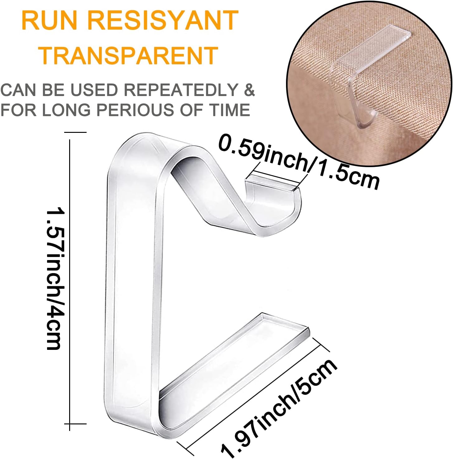 24 Transparent Plastic Tablecloth Clips Set for Home Outdoor