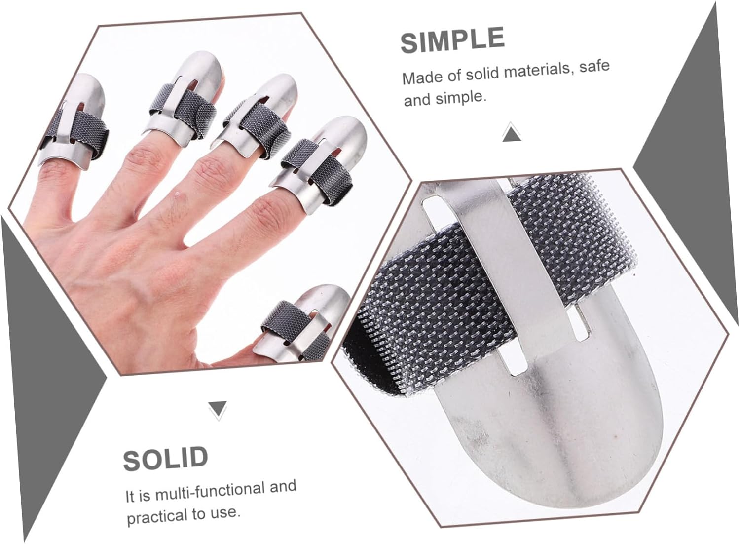 Healifty Stainless Steel Finger Protectors 5pcs 1