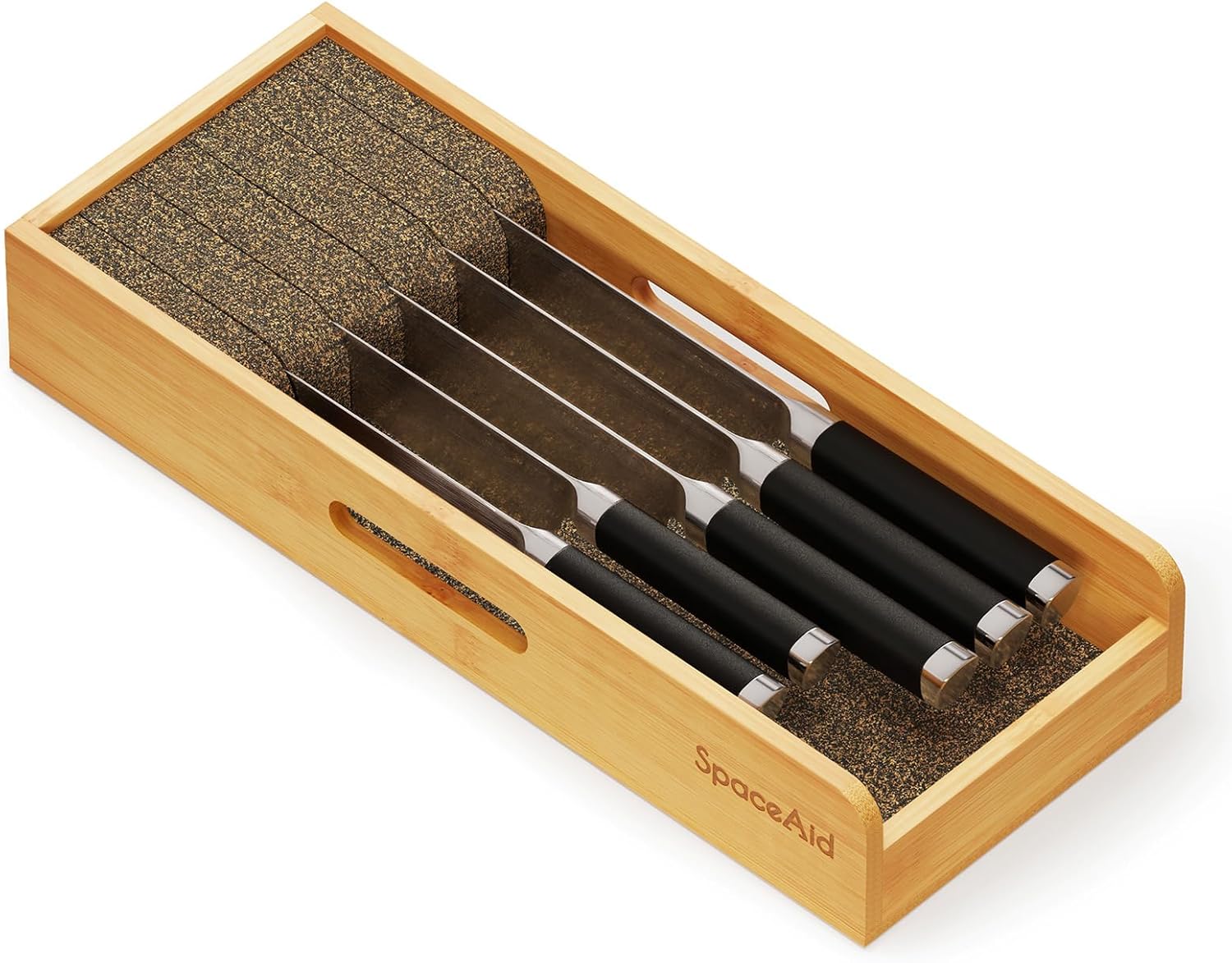 SpaceAid Bamboo Knives Organizer Small