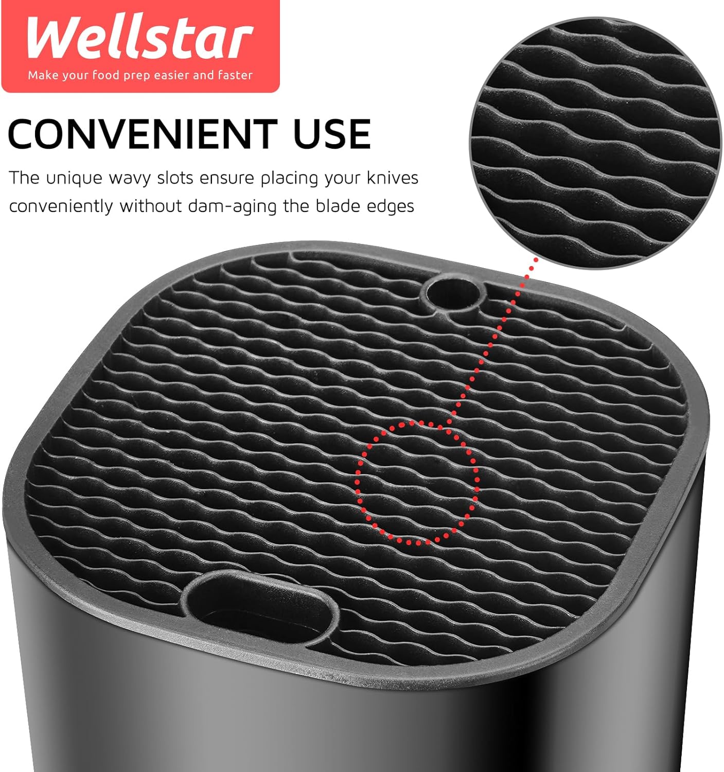 WELLSTAR Universal Knife Block for Kitchen Storage