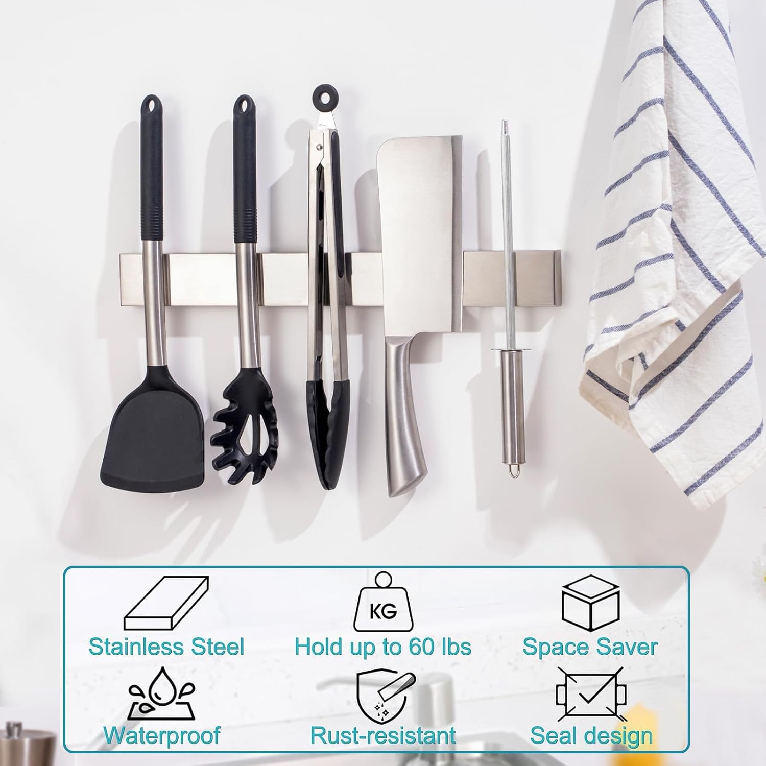 Stainless Steel Magnetic Knife Holder Strip
