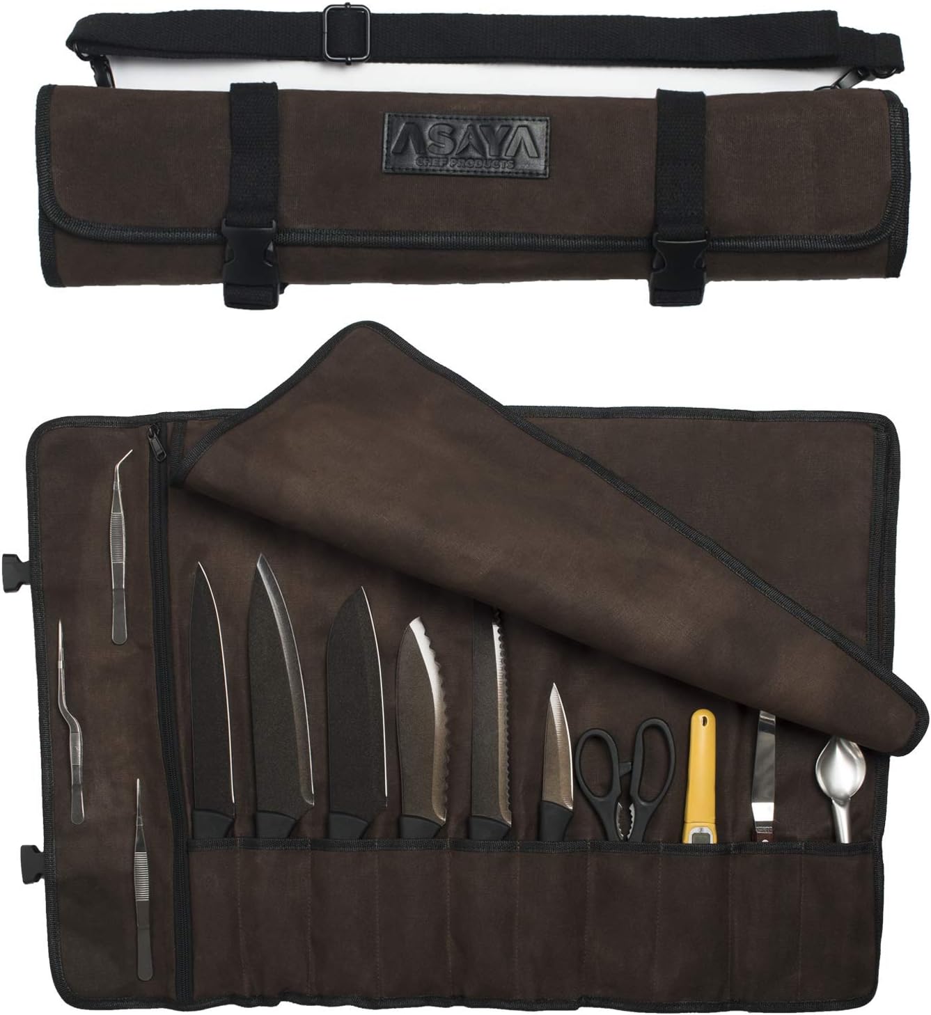 Asaya Canvas Chef Knife Roll Bag