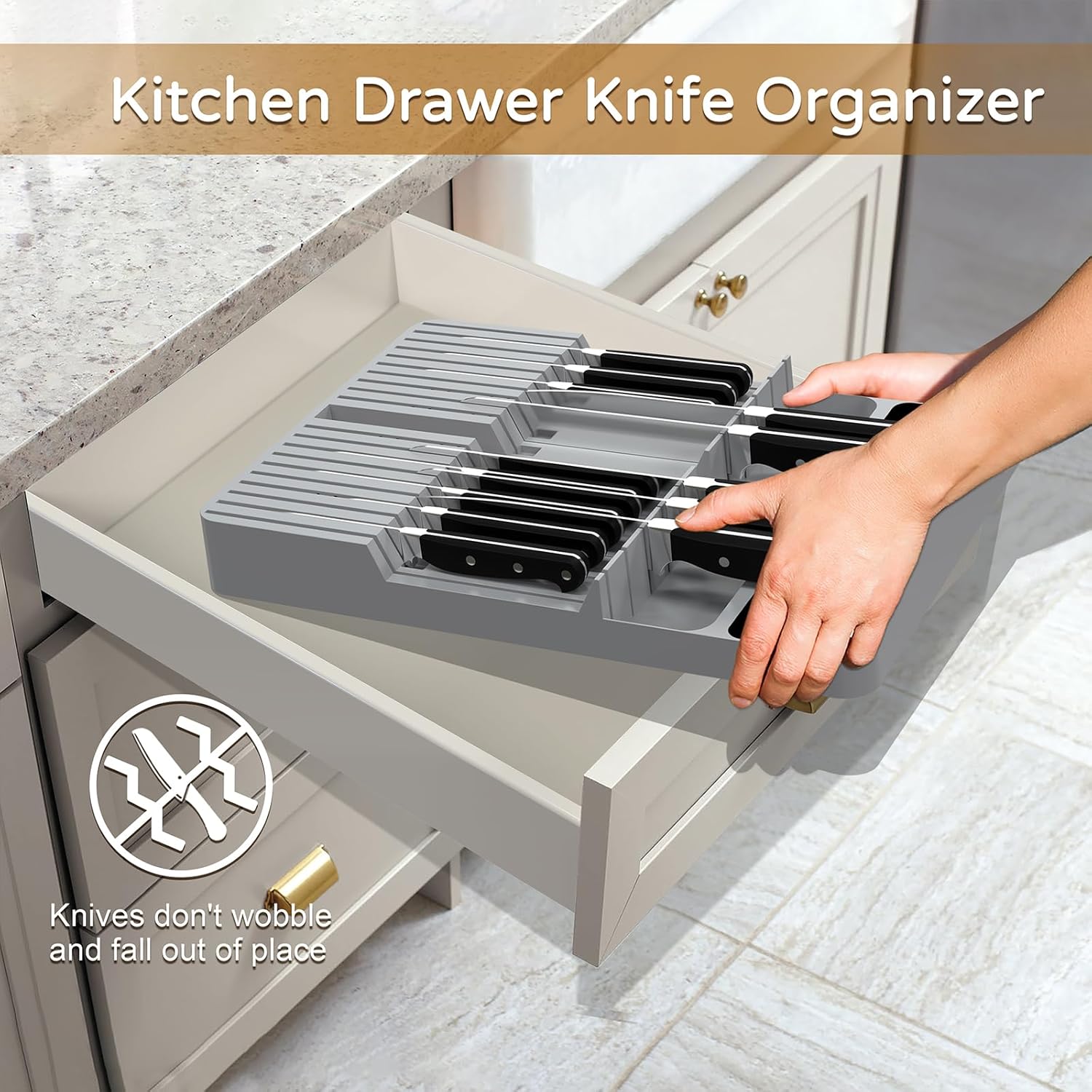 NIUXX Knife Organizer Ultimate Space-Saver for Your Kitchen Drawer