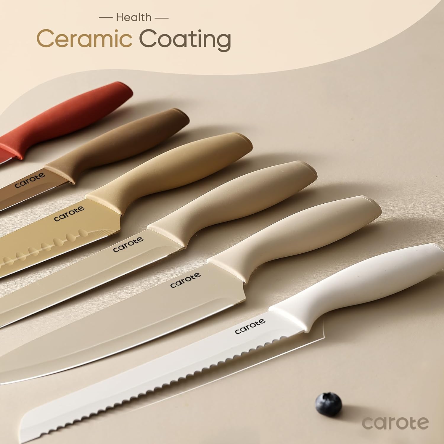 Razorsharp 12-Piece Set Stainless Steel with Ceramic Coating Ergonomic Handle