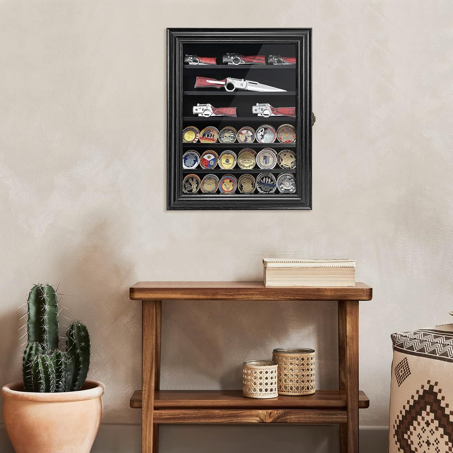Lockable Tempered Glass Knife Display Case