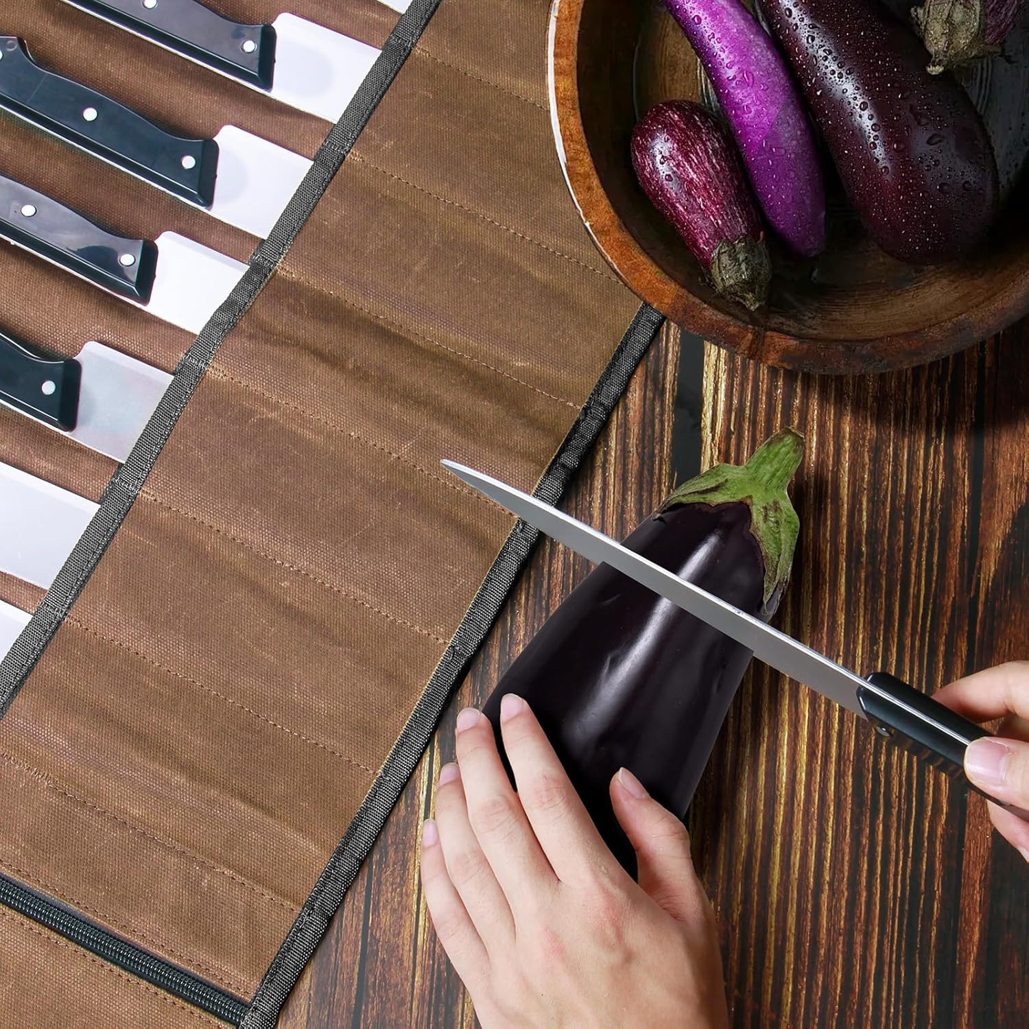 QEES Chef Knife Roll Bag