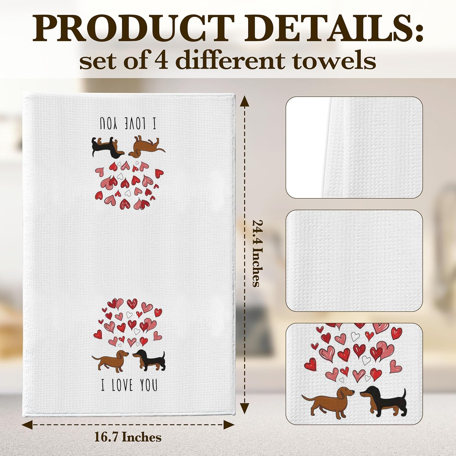 DETIHO Dog Kitchen Towels Set