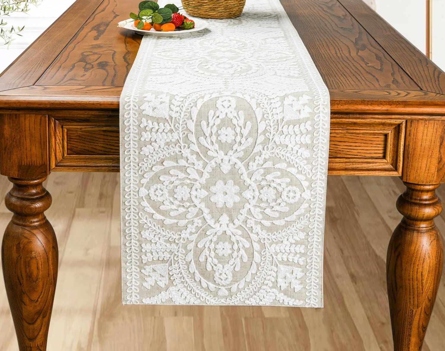 KEVA Boho Table Runner Rustic Farmhouse Linen for Dining Tables