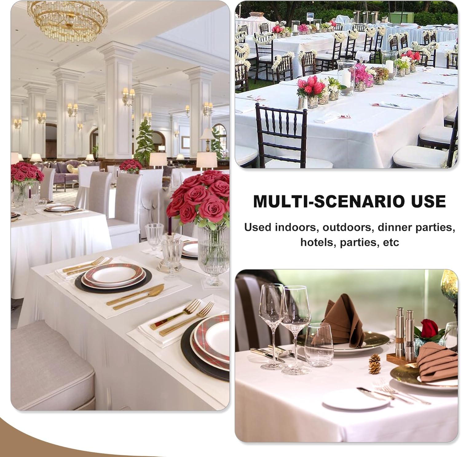 Fitable White Tablecloths 70x120