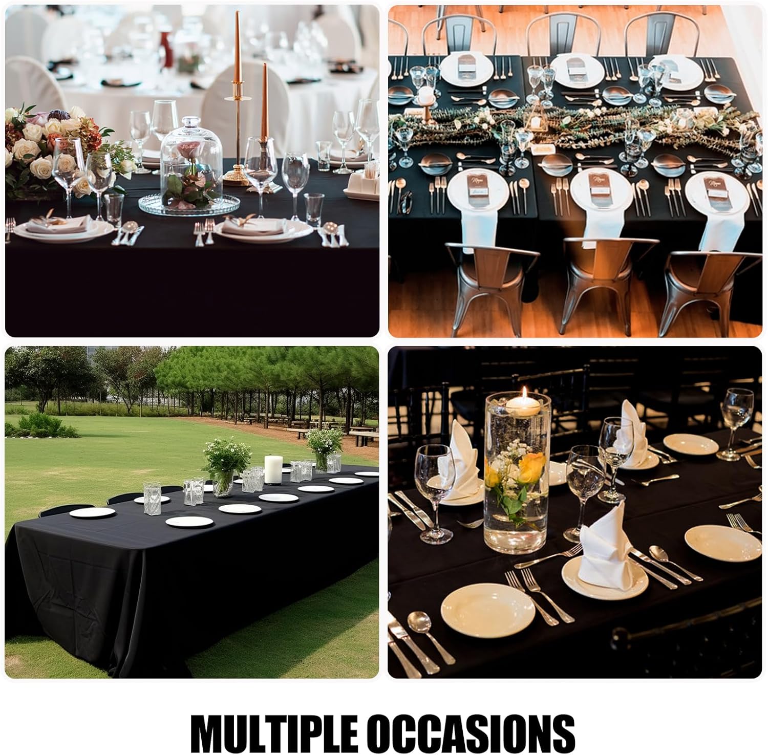 Smiry Rectangle Table Cloth Waterproof Anti-Scratch 60x84 Black