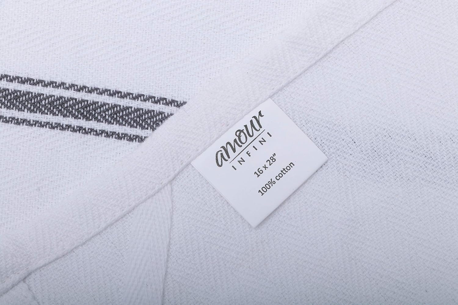 Premium 100 Cotton Beautiful White Herringbone Dish Towels Set of 12 on 16x28